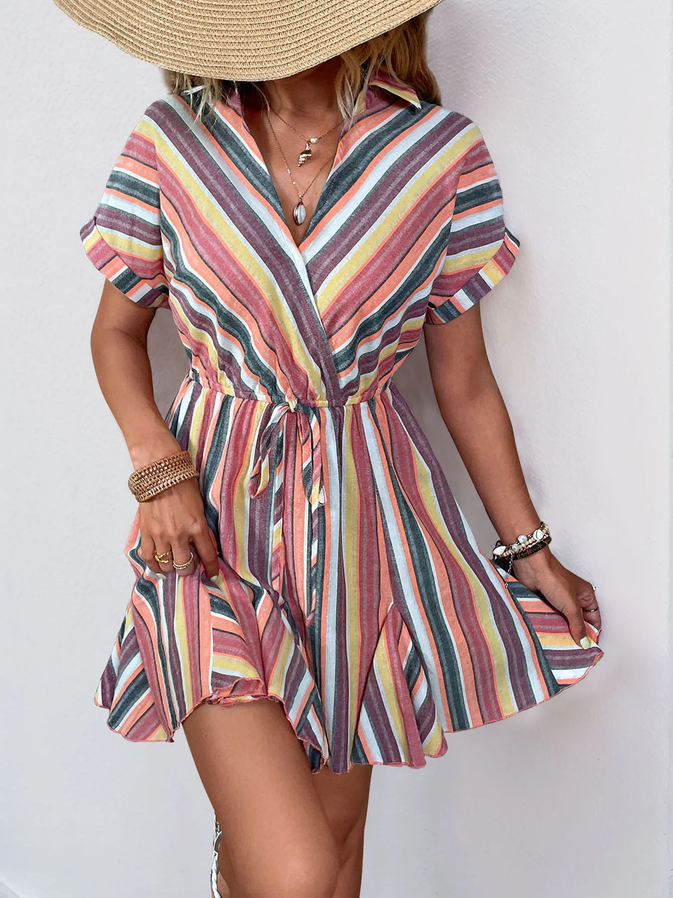 Women's Dress 2025 Fashion Spring and Summer Latest Hot Selling Style Casual Elegant Sexy New Colorful Striped Bat Sleeve Dress
Women's Dress 2025 Fashion Spring and Summer Latest Hot Selling Style Casual Elegant Sexy New Colorful Striped Bat Sleeve Dress