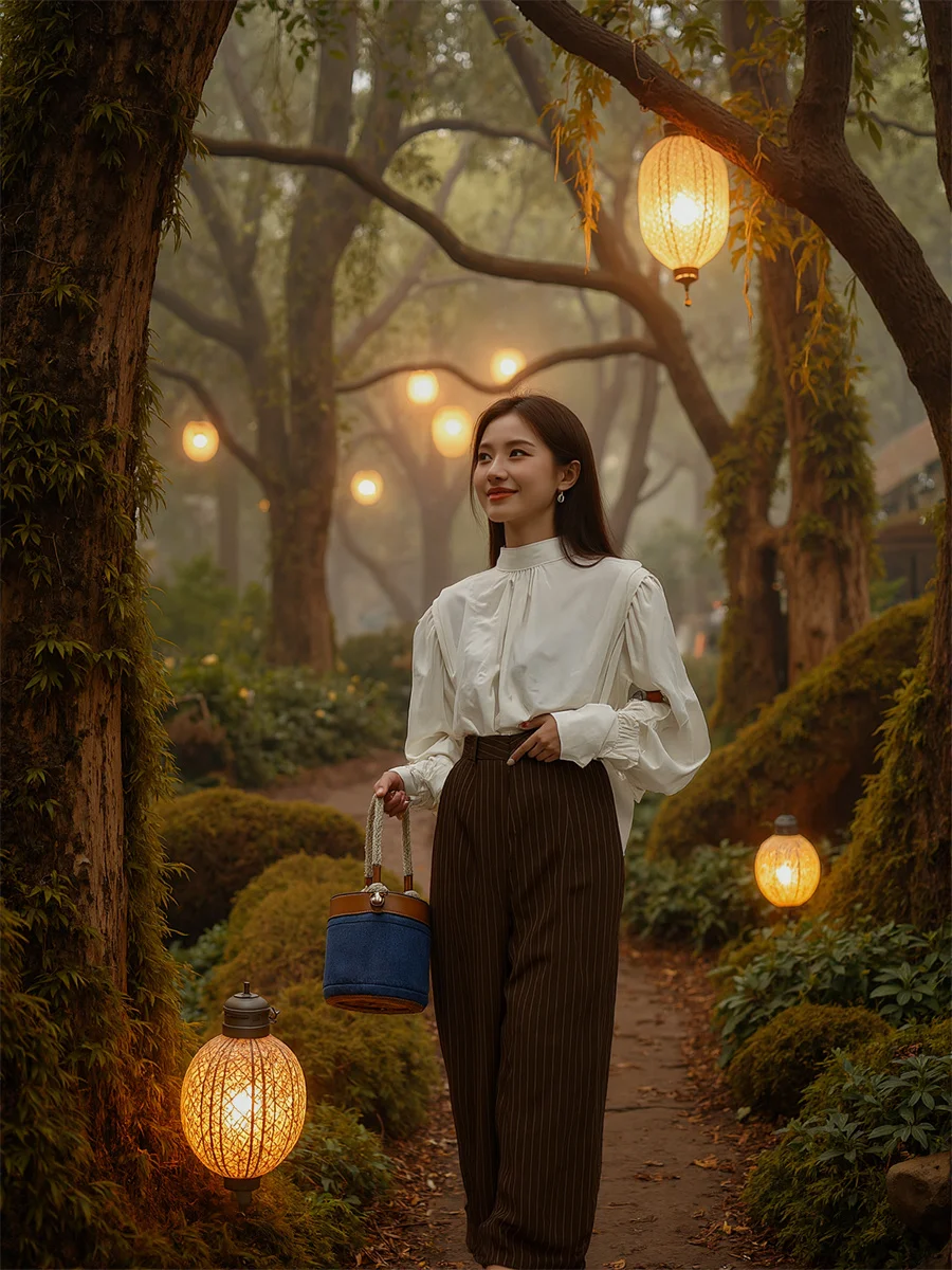 Женская рубашка с круглым вырезом, полувысокий воротник, корейский стиль, плиссированная передняя панель, дизайн на пуговицах, элегантная женская офисная женская простая базовая рубашка
Женская рубашка с круглым вырезом, полувысокий воротник, корейский стиль, плиссированная передняя панель, дизайн на пуговицах, элегантная женская офисная женская простая базовая рубашка