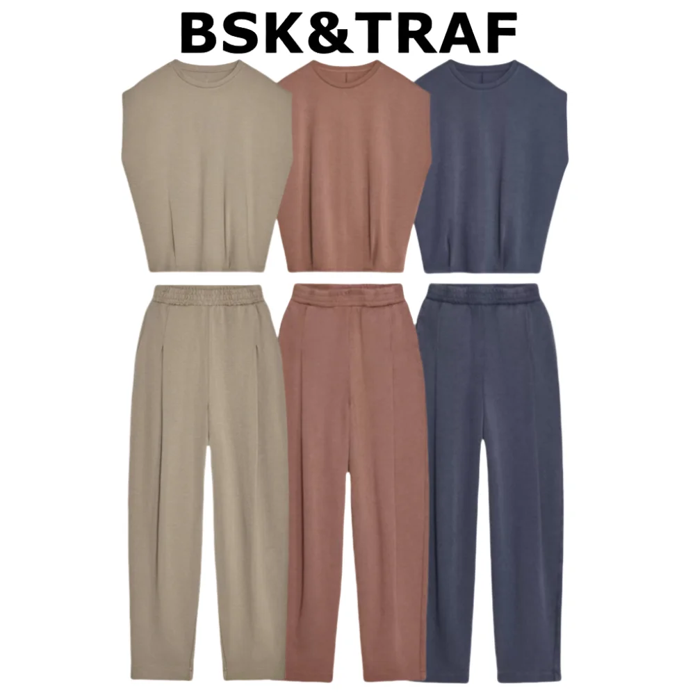 BSK&TRAF2025 Summer New Products Women's Comfortable Drop Shoulder Short Sleeve T-shirt + Mid-waist Commuter Casual Pants
BSK&TRAF2025 Summer New Products Women's Comfortable Drop Shoulder Short Sleeve T-shirt + Mid-waist Commuter Casual Pants