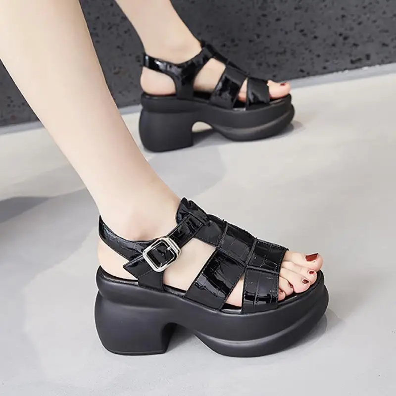 Women's Thick Heel Real Leather Sandals Summer Outdoor High Heels Stylish Flat Bottom PU Lined Footwear Fashionable All Sizes
Women's Thick Heel Real Leather Sandals Summer Outdoor High Heels Stylish Flat Bottom PU Lined Footwear Fashionable All Sizes