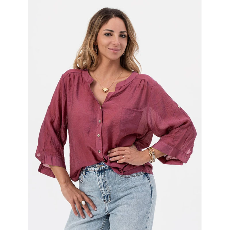 Women's Spring/Summer Casual Shirt V Neck Button Long Sleeve Soild Shirts And Blouses
Women's Spring/Summer Casual Shirt V Neck Button Long Sleeve Soild Shirts And Blouses