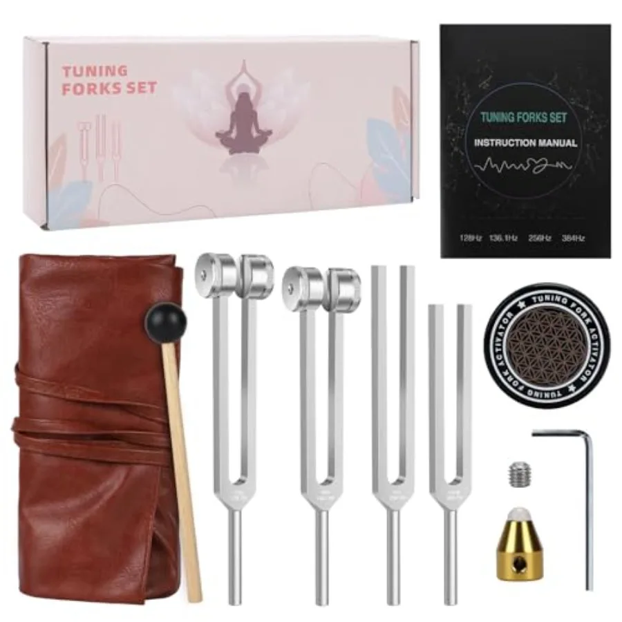 Tuning Forks for Healing Set 128Hz, 136.1Hz, 256Hz, 384Hz Resonance Sound Healing Instruments, Harmony and Pure Frequency Sound
Tuning Forks for Healing Set 128Hz, 136.1Hz, 256Hz, 384Hz Resonance Sound Healing Instruments, Harmony and Pure Frequency Sound