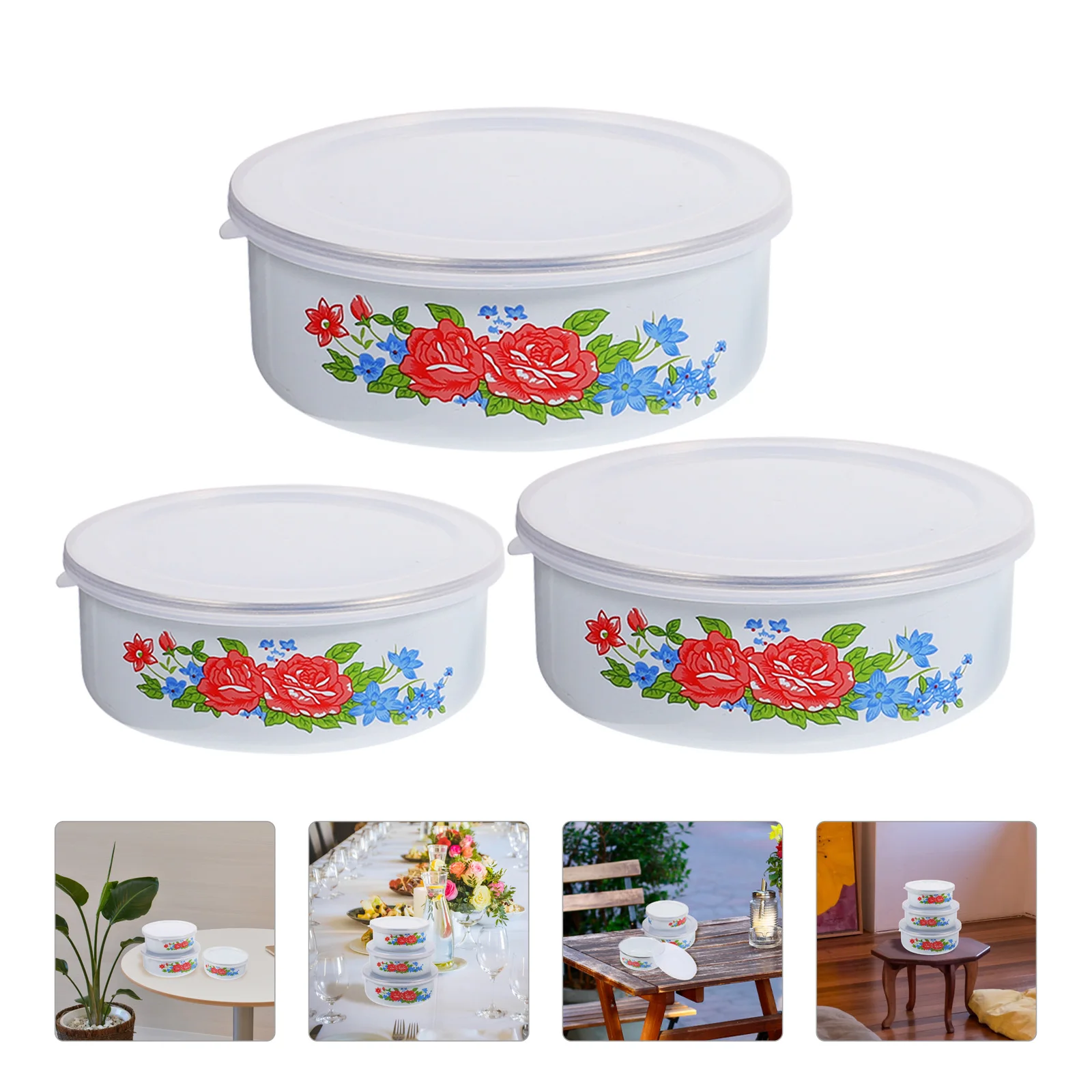 3pcs Bowls Set Food Preservation Bowls Colorful Flower Design Large Medium Small Food Storage Preservation Kitchen Containers
3pcs Bowls Set Food Preservation Bowls Colorful Flower Design Large Medium Small Food Storage Preservation Kitchen Containers