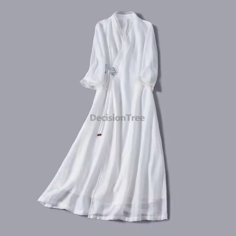 Chinese style zen tea Clothing vintage temperament embroideried robe leisure Slim fairy daily women improved hanfu dress
Chinese style zen tea Clothing vintage temperament embroideried robe leisure Slim fairy daily women improved hanfu dress