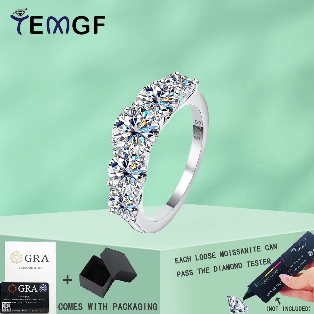 TEMGF S925 Silver Ring Full Moissanite/Zircon Inlay Round Cut for Women Elegant Fine Jewelry Gift Fashion Matching
TEMGF S925 Silver Ring Full Moissanite/Zircon Inlay Round Cut for Women Elegant Fine Jewelry Gift Fashion Matching