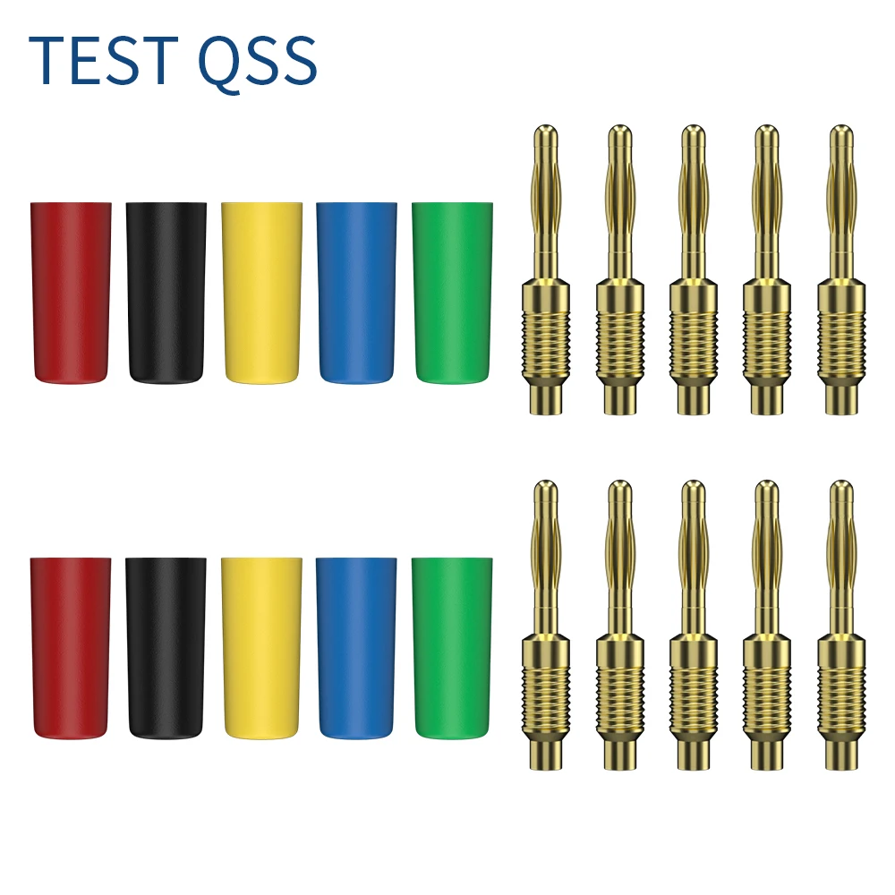 QSS 10PCS 2mm Banana Plug Gold Plated Electrical Terminal Connectors 5Colors Accessories for Electronics
QSS 10PCS 2mm Banana Plug Gold Plated Electrical Terminal Connectors 5Colors Accessories for Electronics
