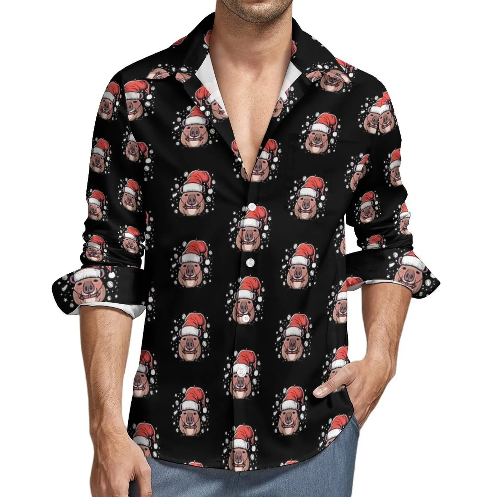 Capybara Christmas in A Santa Claus Hat Blouse Men Shirt Long Sleeve Vintage Harajuku Casual Shirts Spring Clothes Large Size
Capybara Christmas in A Santa Claus Hat Blouse Men Shirt Long Sleeve Vintage Harajuku Casual Shirts Spring Clothes Large Size