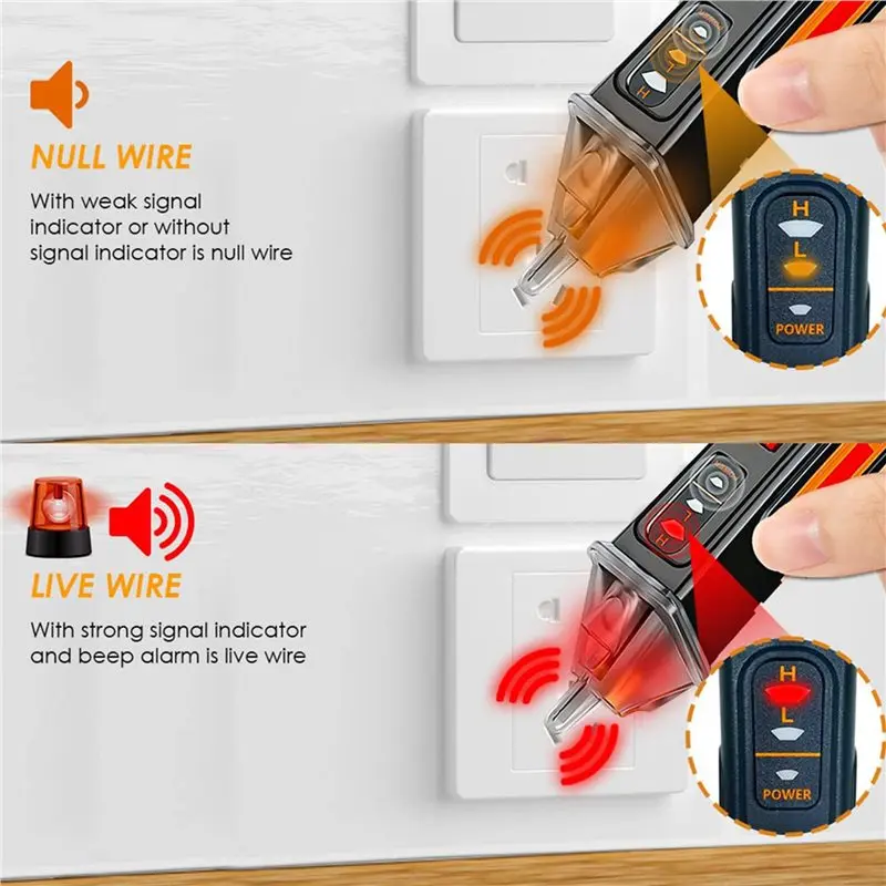 AA81-2X Non-Contact Voltage Test Pen Dual Range AC Voltage Tester 12V/48V-1000V,Real Time/Empty Line Circuit Detection Tester
AA81-2X Non-Contact Voltage Test Pen Dual Range AC Voltage Tester 12V/48V-1000V,Real Time/Empty Line Circuit Detection Tester
