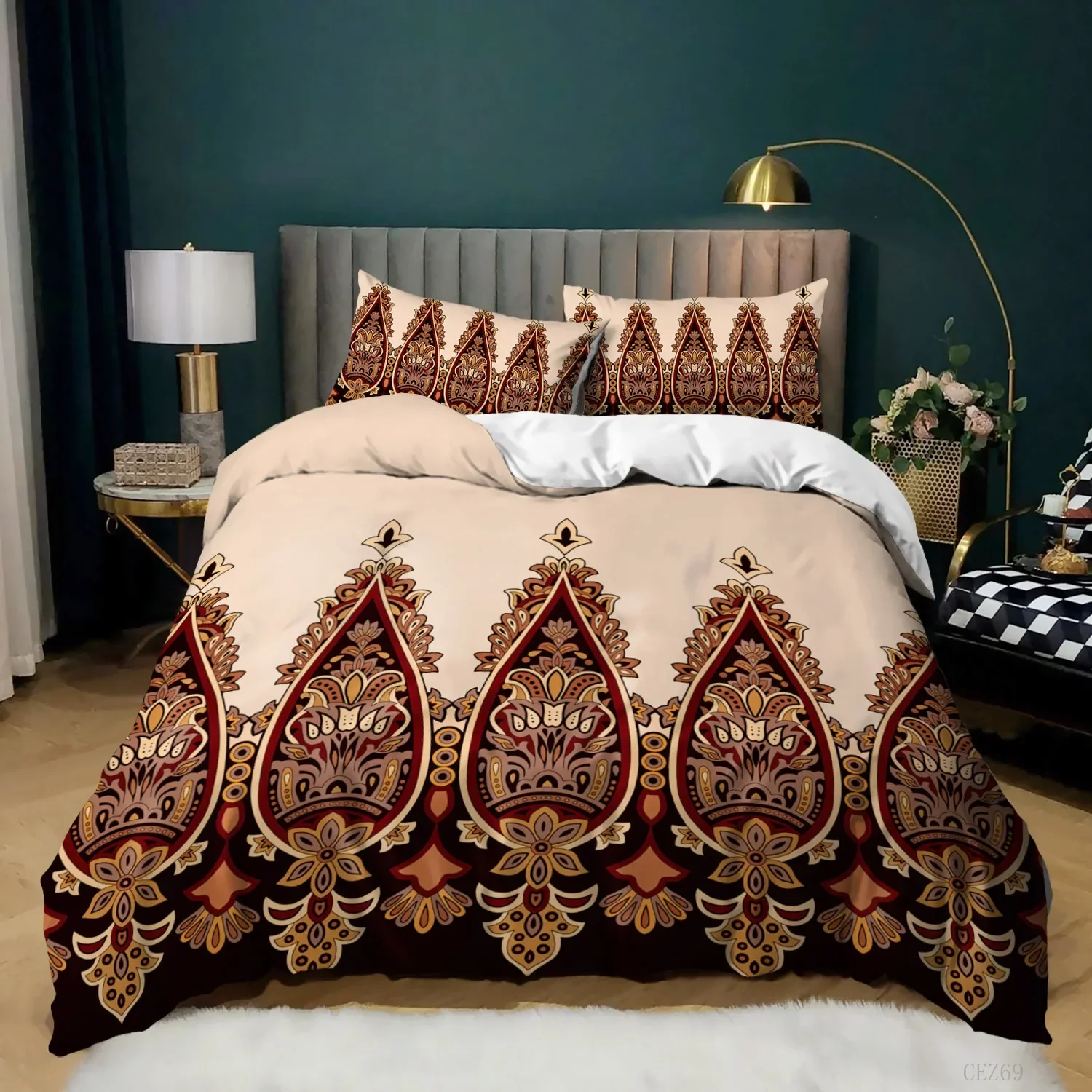 Duvet Cover Set Green White 3 Piece Bedding Set Full/Queen/King Size, Luxury Simple Soft Comfortable Floral Print Quilt Cover
Duvet Cover Set Green White 3 Piece Bedding Set Full/Queen/King Size, Luxury Simple Soft Comfortable Floral Print Quilt Cover