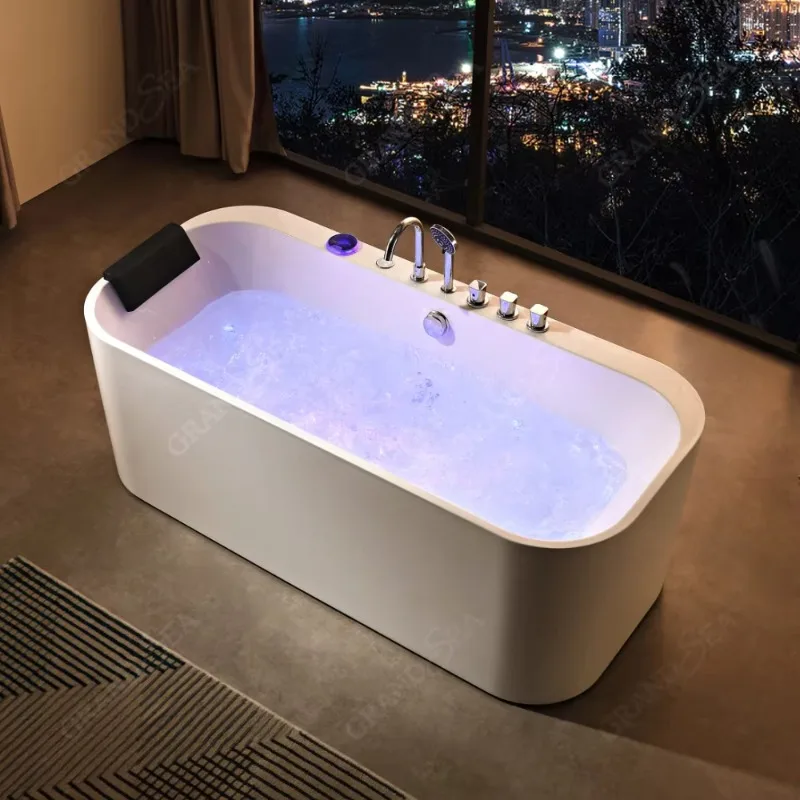 Ванна для замачивания взрослых со световой полосой настроения, современный дизайн, домашняя спа-акриловая массажная ванна для здоровья
Ванна для замачивания взрослых со световой полосой настроения, современный дизайн, домашняя спа-акриловая массажная ванна для здоровья
