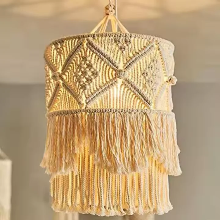 Bohemian home decoration chandelier handmade cotton tassel macramboho chandelier lampshade
Bohemian home decoration chandelier handmade cotton tassel macramboho chandelier lampshade