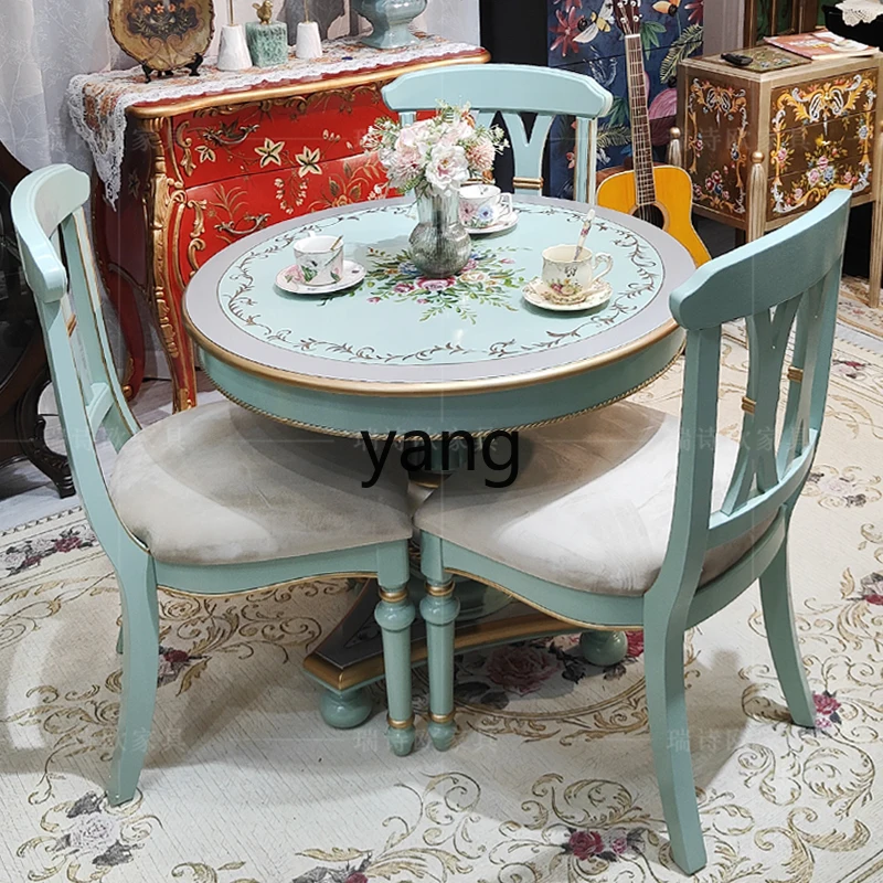 LH solid wood round dining table home dining room painted furniture pastoral small apartment dining table
LH solid wood round dining table home dining room painted furniture pastoral small apartment dining table