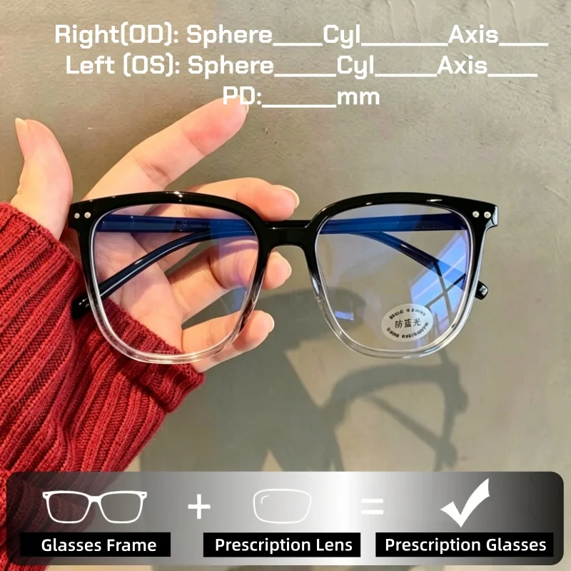 Large Frame Anti-blue Light Prescription Eyeglasses Custom Personalized Lens Customization Presbyopia Myopia Eyewear Recipe
Large Frame Anti-blue Light Prescription Eyeglasses Custom Personalized Lens Customization Presbyopia Myopia Eyewear Recipe