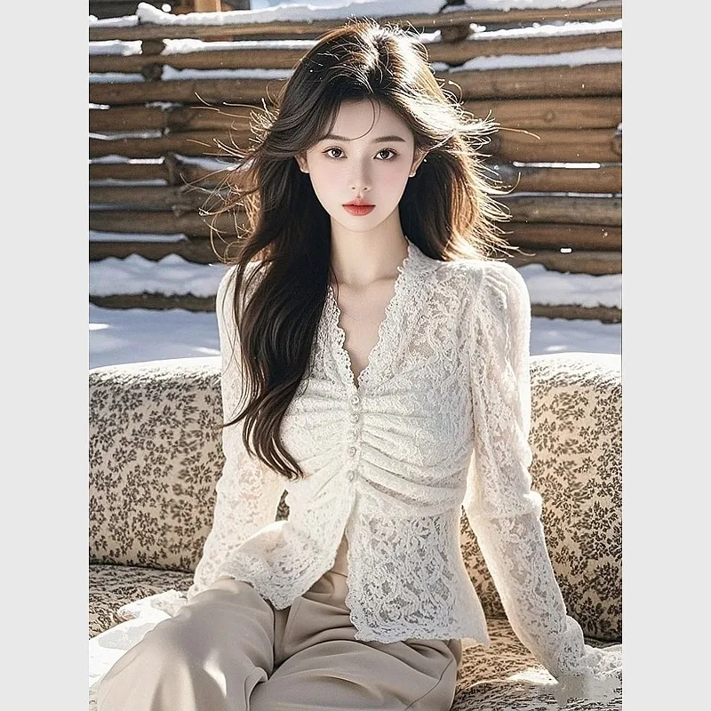 Long Sleeve Shirts Womens Chiffon Lace-Up Slim Fit Turn Down Collar Outwear Feminine Travel Minimalist Preppy Spring Daily Look
Long Sleeve Shirts Womens Chiffon Lace-Up Slim Fit Turn Down Collar Outwear Feminine Travel Minimalist Preppy Spring Daily Look