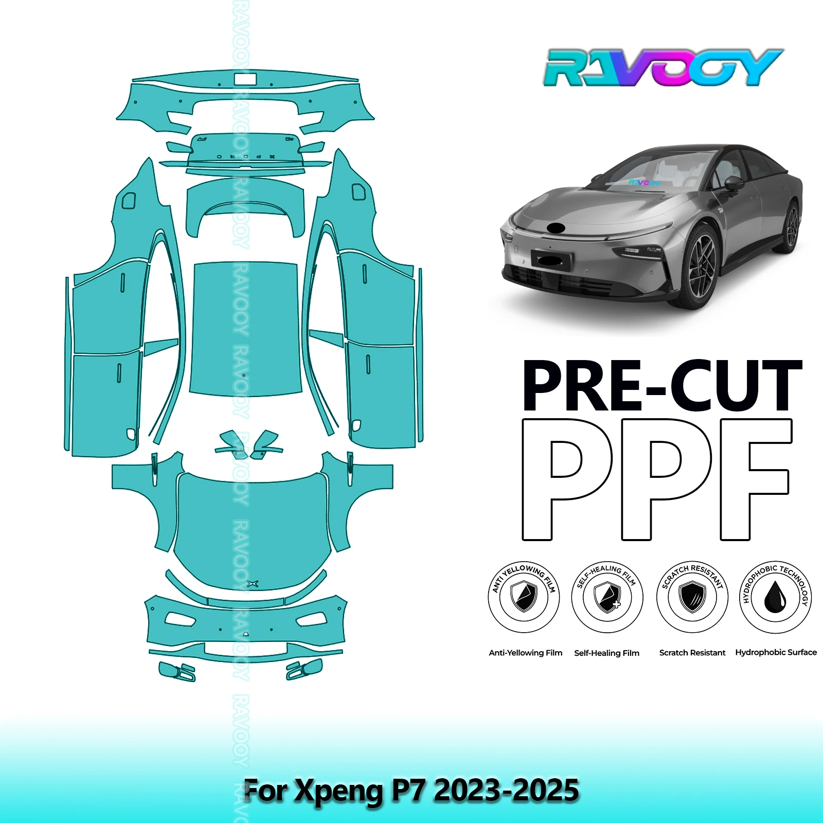Car Precut Paint Protection Film Full Vehicle Anti-scratch Exterior TPU PPF For Xpeng P7 2023-2025
Car Precut Paint Protection Film Full Vehicle Anti-scratch Exterior TPU PPF For Xpeng P7 2023-2025