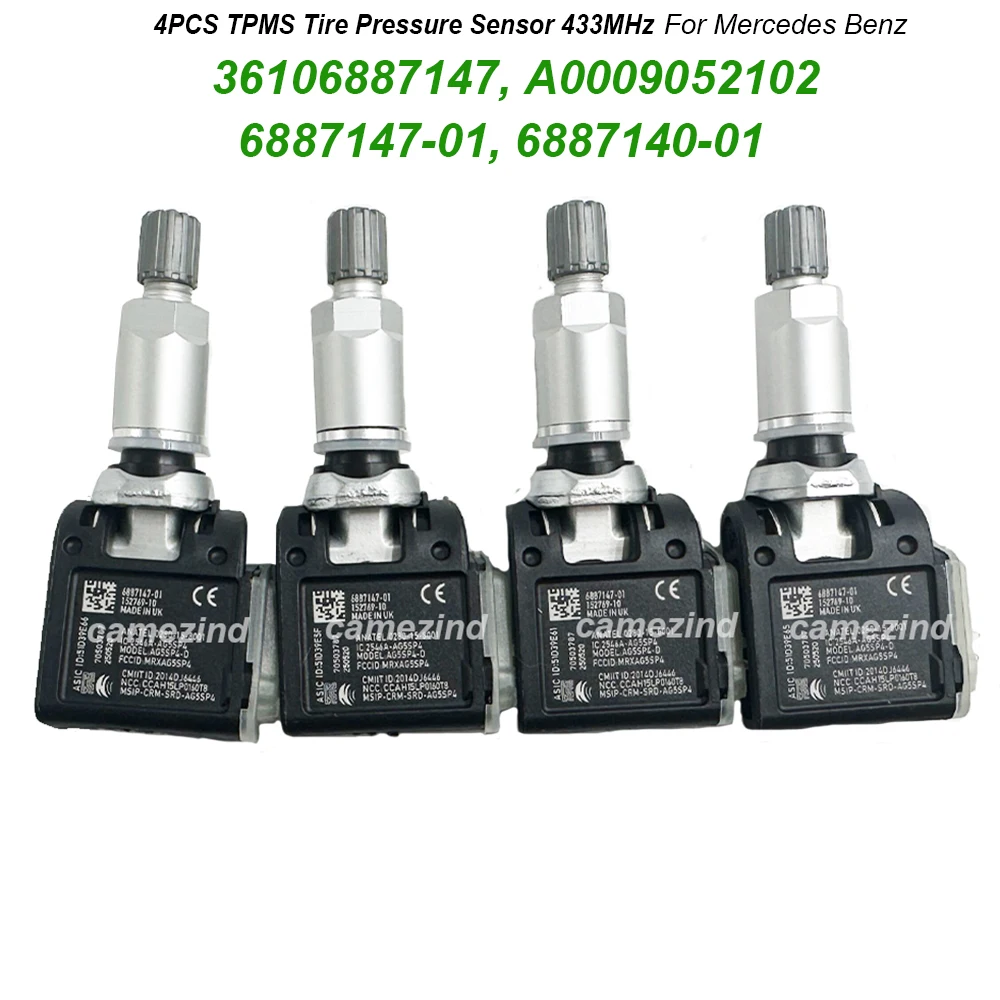 4x TPMS Sensor 433MHz 36106887147 A0009052102 6887147-01 36106876957 36106876955 36106872774 For BENZ A B E G-Class Sprinter
4x TPMS Sensor 433MHz 36106887147 A0009052102 6887147-01 36106876957 36106876955 36106872774 For BENZ A B E G-Class Sprinter