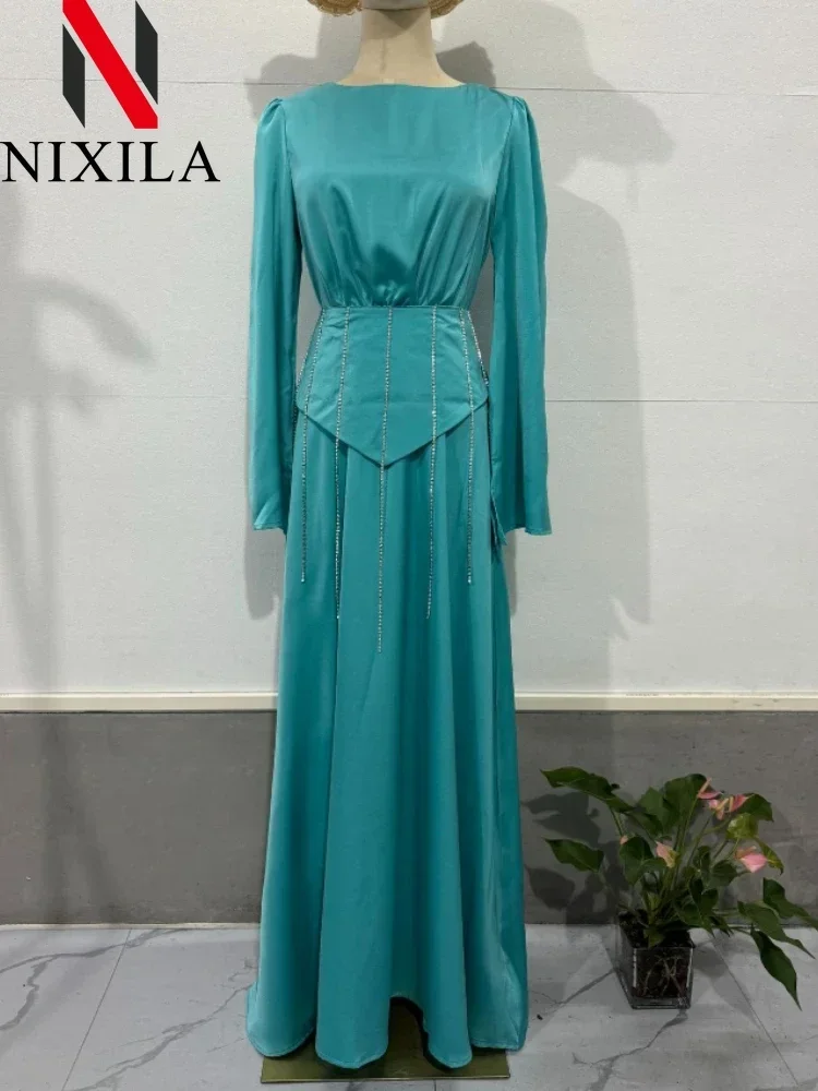 New Spring Summer Womens Dresses Tassel Flare Sleeve Long Dresses Women Elegant Satin O Neck Female Dress Party Sexy Dress Robe
New Spring Summer Womens Dresses Tassel Flare Sleeve Long Dresses Women Elegant Satin O Neck Female Dress Party Sexy Dress Robe