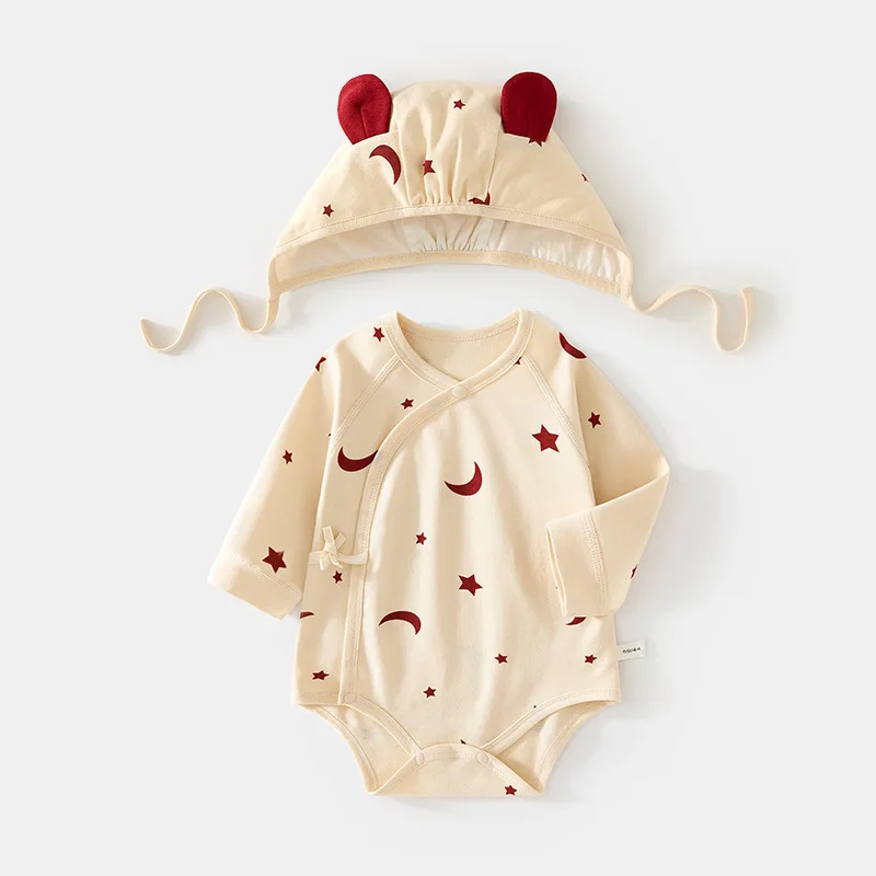 Baby Long Sleeve Butt Wrap Clothes Spring and Autumn Baby Triangle Rompers Cotton Newborn Jumpsuit Send Hat Class a Romper
Baby Long Sleeve Butt Wrap Clothes Spring and Autumn Baby Triangle Rompers Cotton Newborn Jumpsuit Send Hat Class a Romper