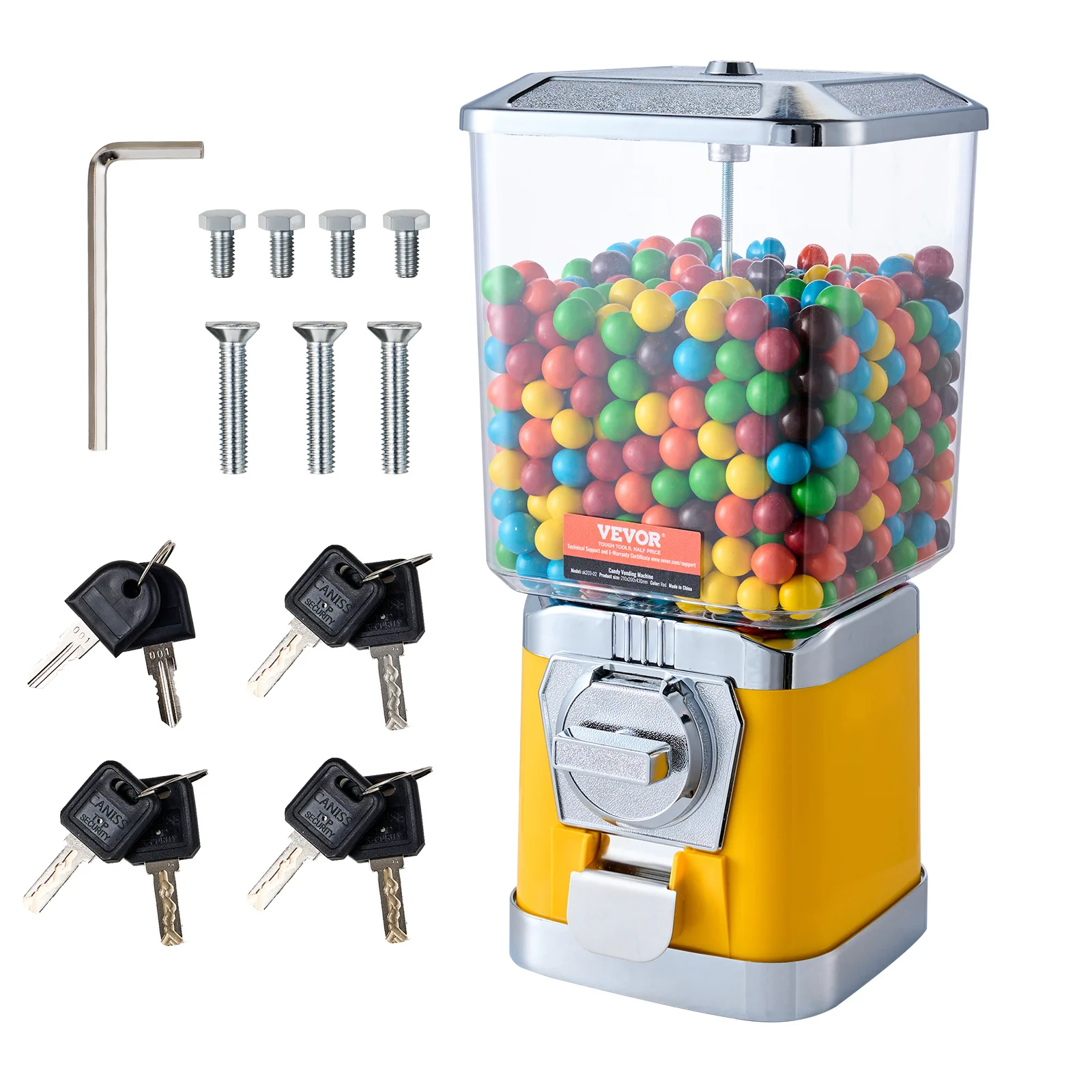 VEVOR 17/21/25 inch H candy-ball Machine Vending Coin Bank Vintage Candy Dispenser PC Blue/Yellow/Red
VEVOR 17/21/25 inch H candy-ball Machine Vending Coin Bank Vintage Candy Dispenser PC Blue/Yellow/Red