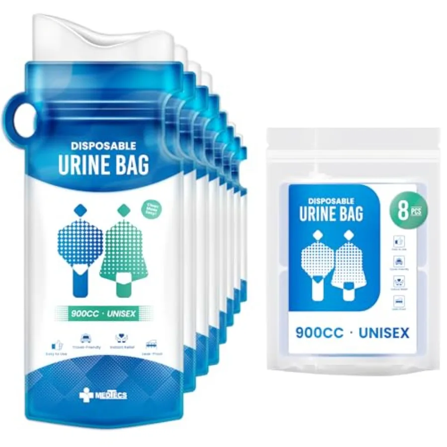 Medtecs Urine Bag Disposable 8 pcs 900ml Emergency Travel Pee Bag with Handle Turns Liquid to Gel for Clean, Leak-Free Relief f
Medtecs Urine Bag Disposable 8 pcs 900ml Emergency Travel Pee Bag with Handle Turns Liquid to Gel for Clean, Leak-Free Relief f