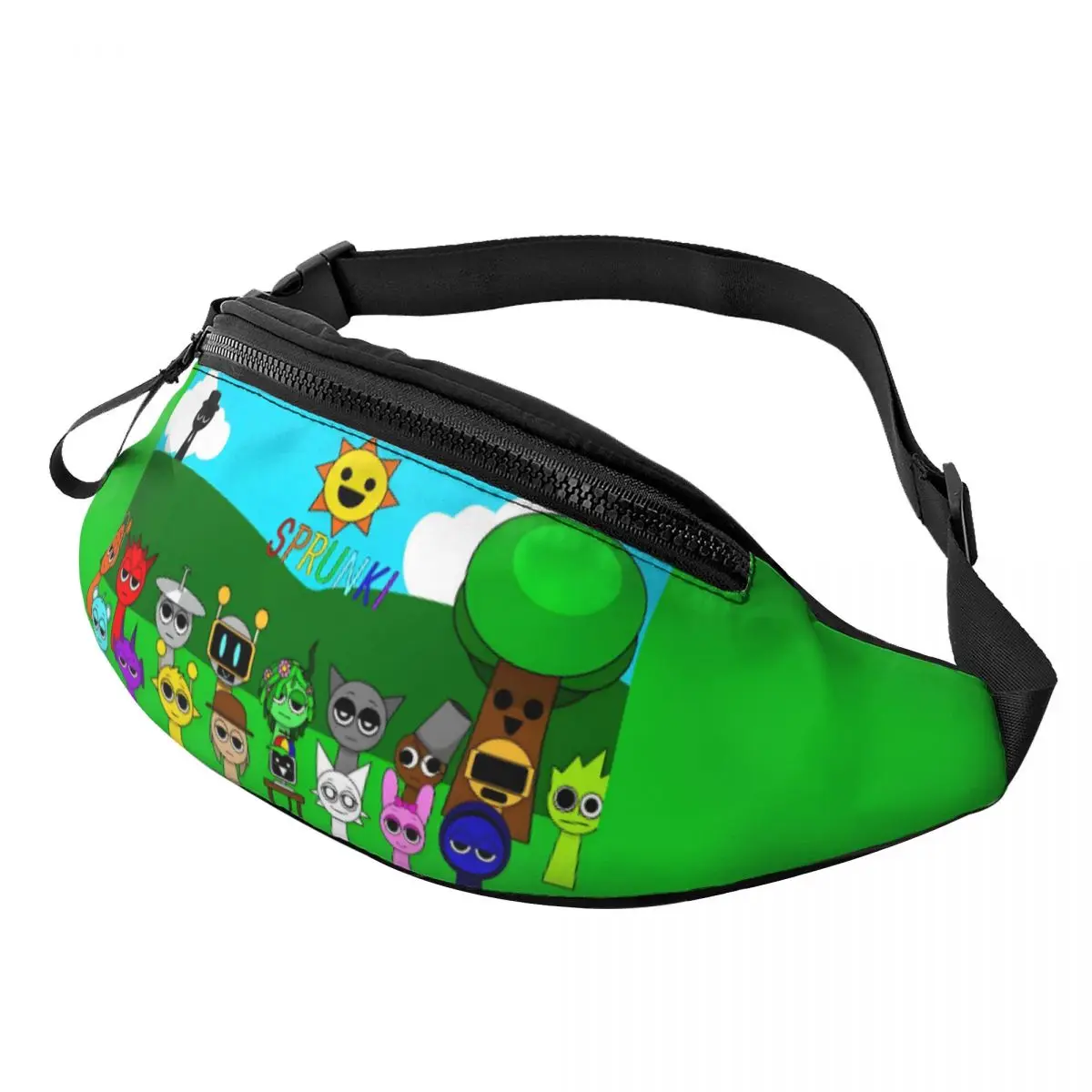 Custom Sprunki Fanny Pack Women Men Casual Music Game Crossbody Waist Bag for Travel Cycling Phone Money Pouch
Custom Sprunki Fanny Pack Women Men Casual Music Game Crossbody Waist Bag for Travel Cycling Phone Money Pouch