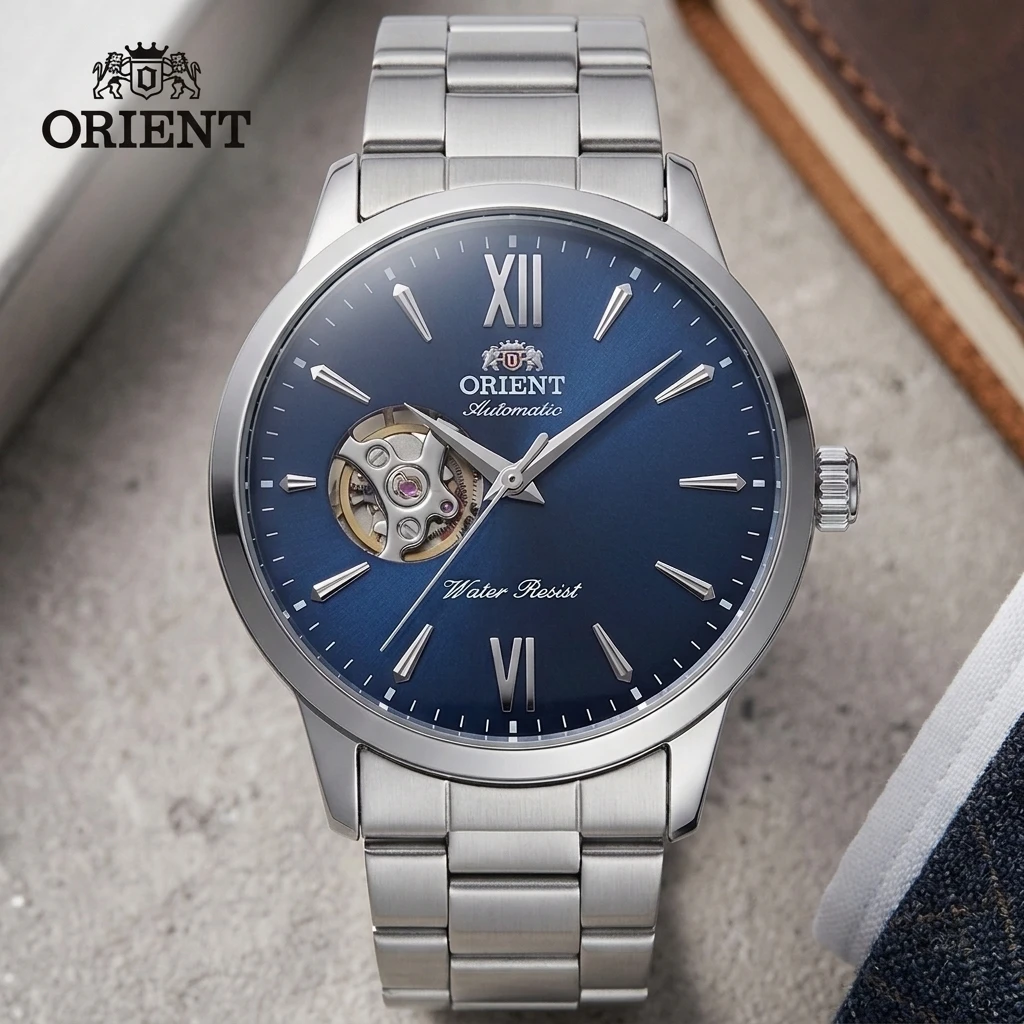 Orient Skeleton Automatic Watch for Men Stainless Steel Band Blue Dial Elegant Business Waterproof Mechanical Wrist Watch
Orient Skeleton Automatic Watch for Men Stainless Steel Band Blue Dial Elegant Business Waterproof Mechanical Wrist Watch