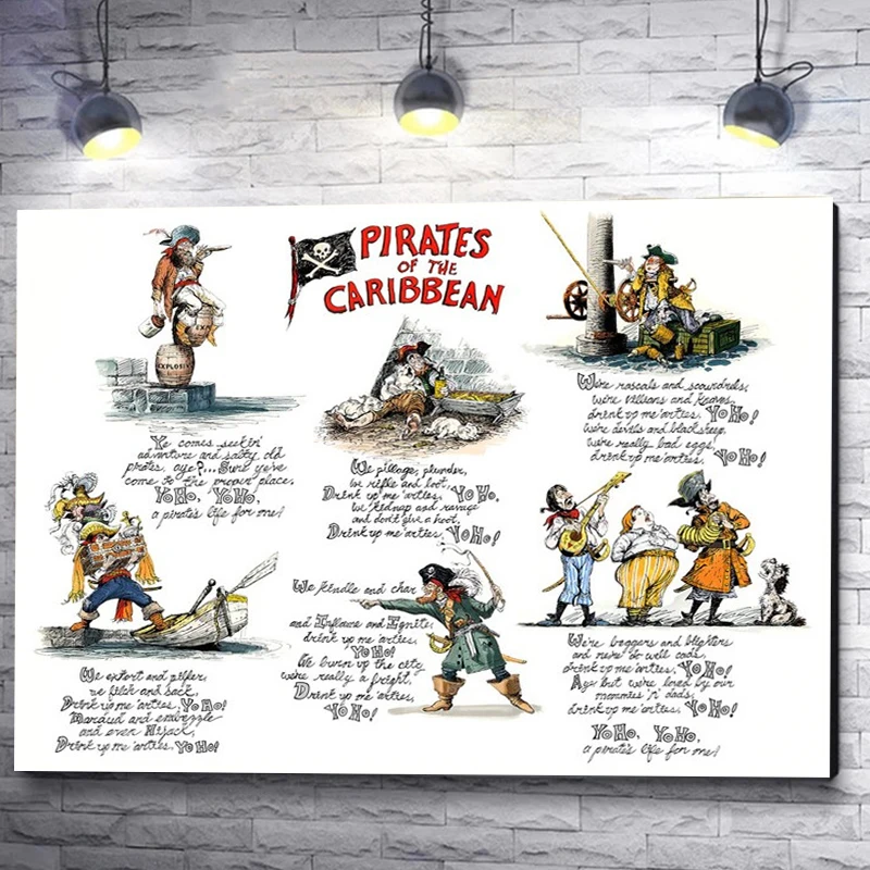 Disney Pirates of the Caribbean Attraction Song Lyrics Poster Print Disneyland Pirates Life for Me Song Canvas Painting Wall Art
Disney Pirates of the Caribbean Attraction Song Lyrics Poster Print Disneyland Pirates Life for Me Song Canvas Painting Wall Art
