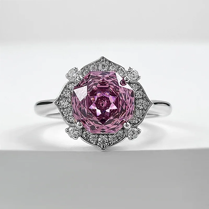 Fashion 8*8 MM Flower Cut Amethyst High Carbon Diamond Gemstone 100% 925 Sterling Silver anillos Fine Jewelry Women's Rings
Fashion 8*8 MM Flower Cut Amethyst High Carbon Diamond Gemstone 100% 925 Sterling Silver anillos Fine Jewelry Women's Rings