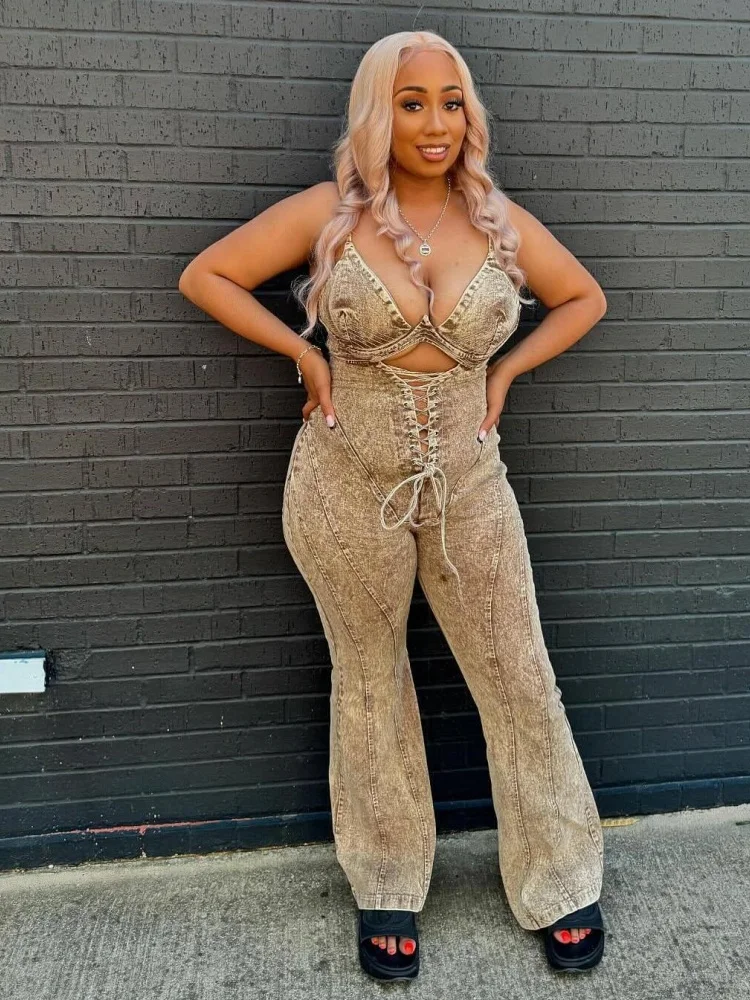 Комбинезон Sister Star, модный однотонный полый комбинезон с высокой талией и завязкой на талии, расклешенный джинсовый уличный стиль, элегантный пригородный комбинезон, наряд
Комбинезон Sister Star, модный однотонный полый комбинезон с высокой талией и завязкой на талии, расклешенный джинсовый уличный стиль, элегантный пригородный комбинезон, наряд