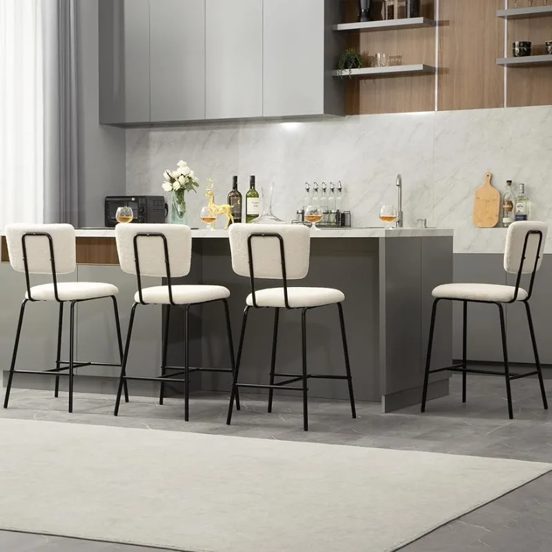 Bar Stools Set of 4 Counter Height Bar Stools : Upholstered Boucle Fabric Bar Stool for Kitchen Bistro Pub
Bar Stools Set of 4 Counter Height Bar Stools : Upholstered Boucle Fabric Bar Stool for Kitchen Bistro Pub