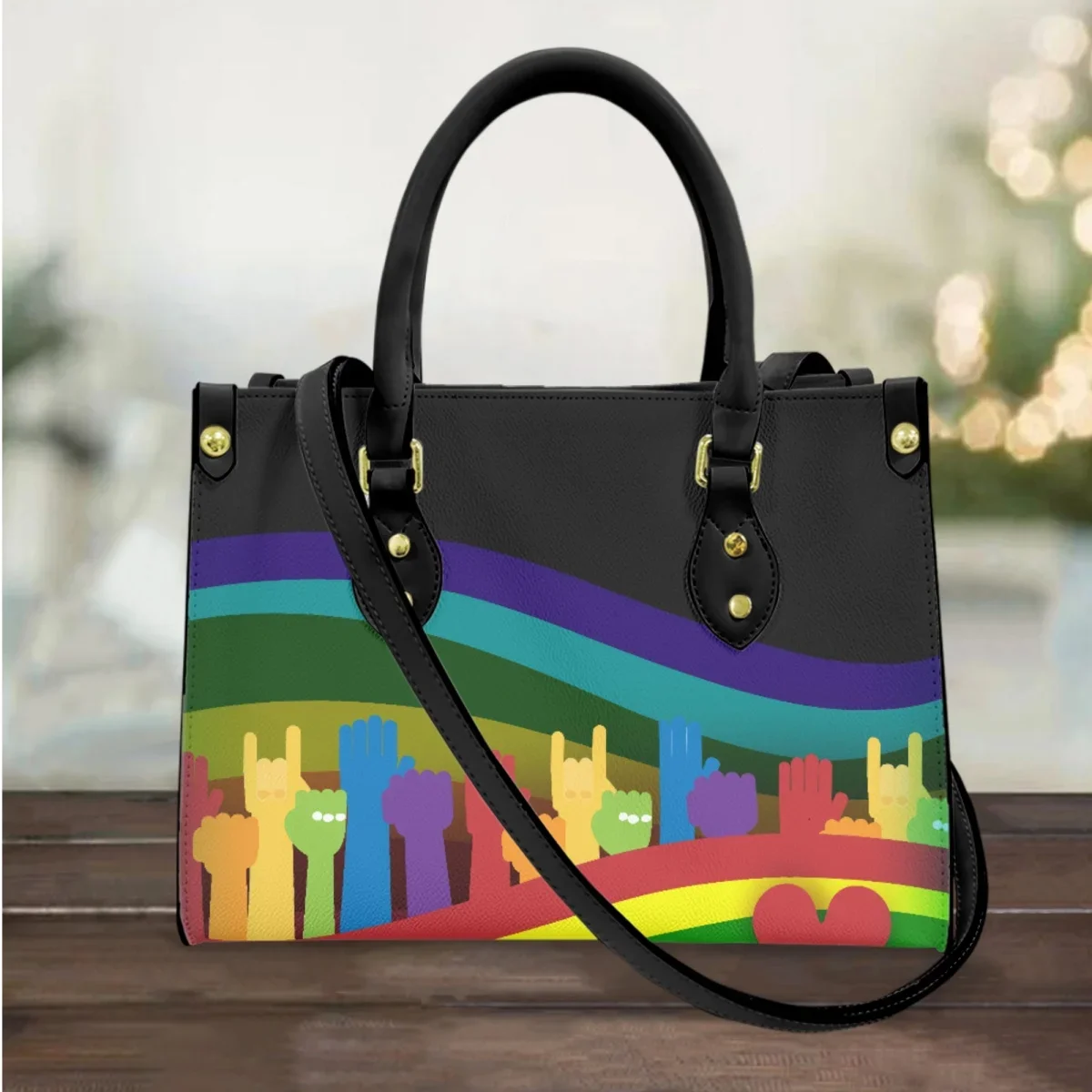 Creative Rainbow Flag Luxury Design Handbag Lgbt Pride Printing New Cross Body Bags Elegant Ladies Party Messenger Bag Female
Creative Rainbow Flag Luxury Design Handbag Lgbt Pride Printing New Cross Body Bags Elegant Ladies Party Messenger Bag Female