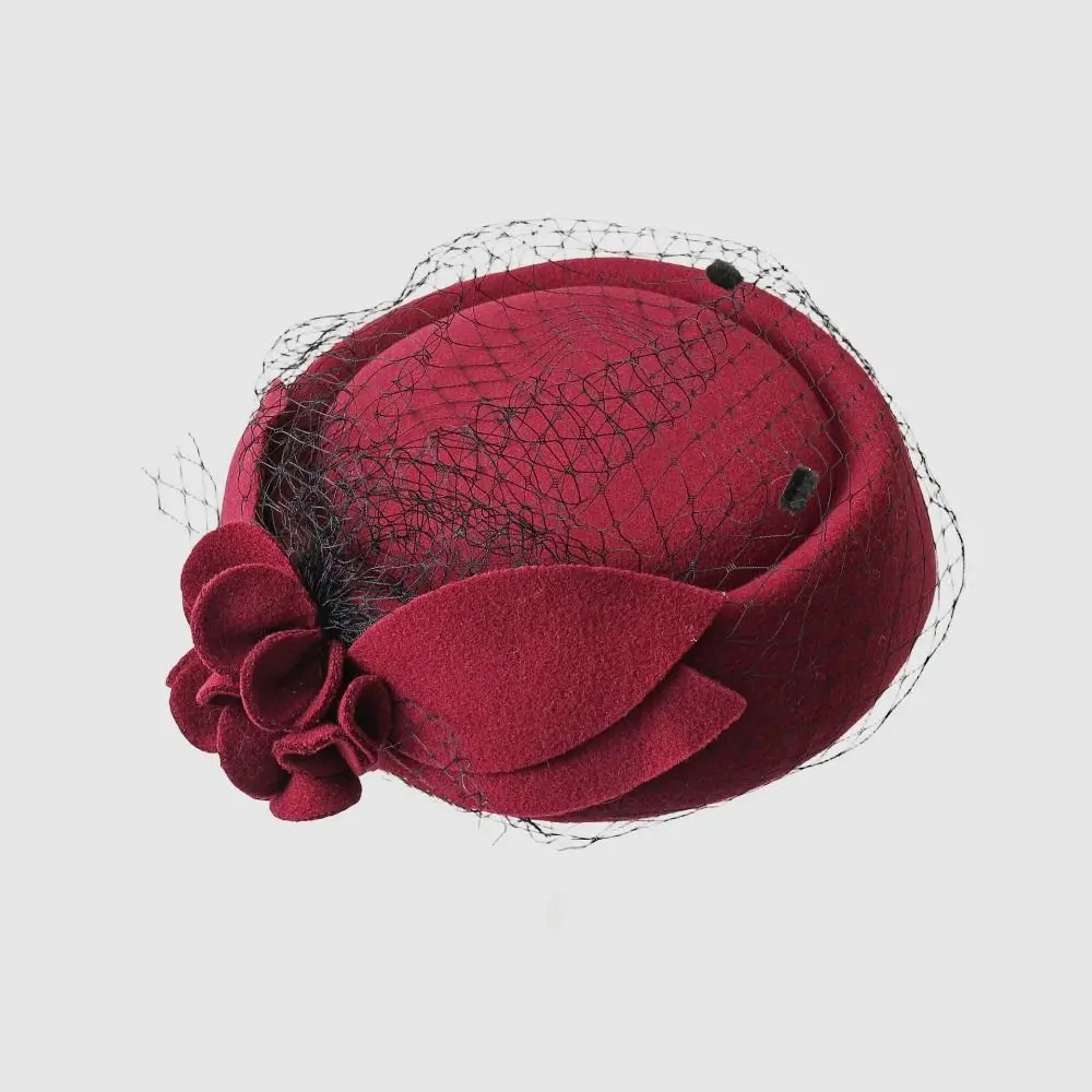 Teardrop Hat Vintage Mesh Topper Hat Flower Solid Color Woolen Beret Charm Retro Pillbox Hat Performances
Teardrop Hat Vintage Mesh Topper Hat Flower Solid Color Woolen Beret Charm Retro Pillbox Hat Performances