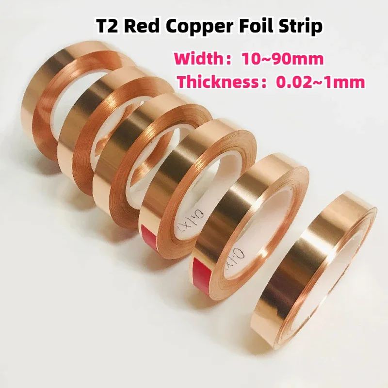 1Pc Length 1Meter T2 Copper Foil Strip Width 10-90mm Thick 0.02/0.03/0.04/0.05/0.06-1mm Red Copper Plate Sheet Narrow Strip Belt
1Pc Length 1Meter T2 Copper Foil Strip Width 10-90mm Thick 0.02/0.03/0.04/0.05/0.06-1mm Red Copper Plate Sheet Narrow Strip Belt