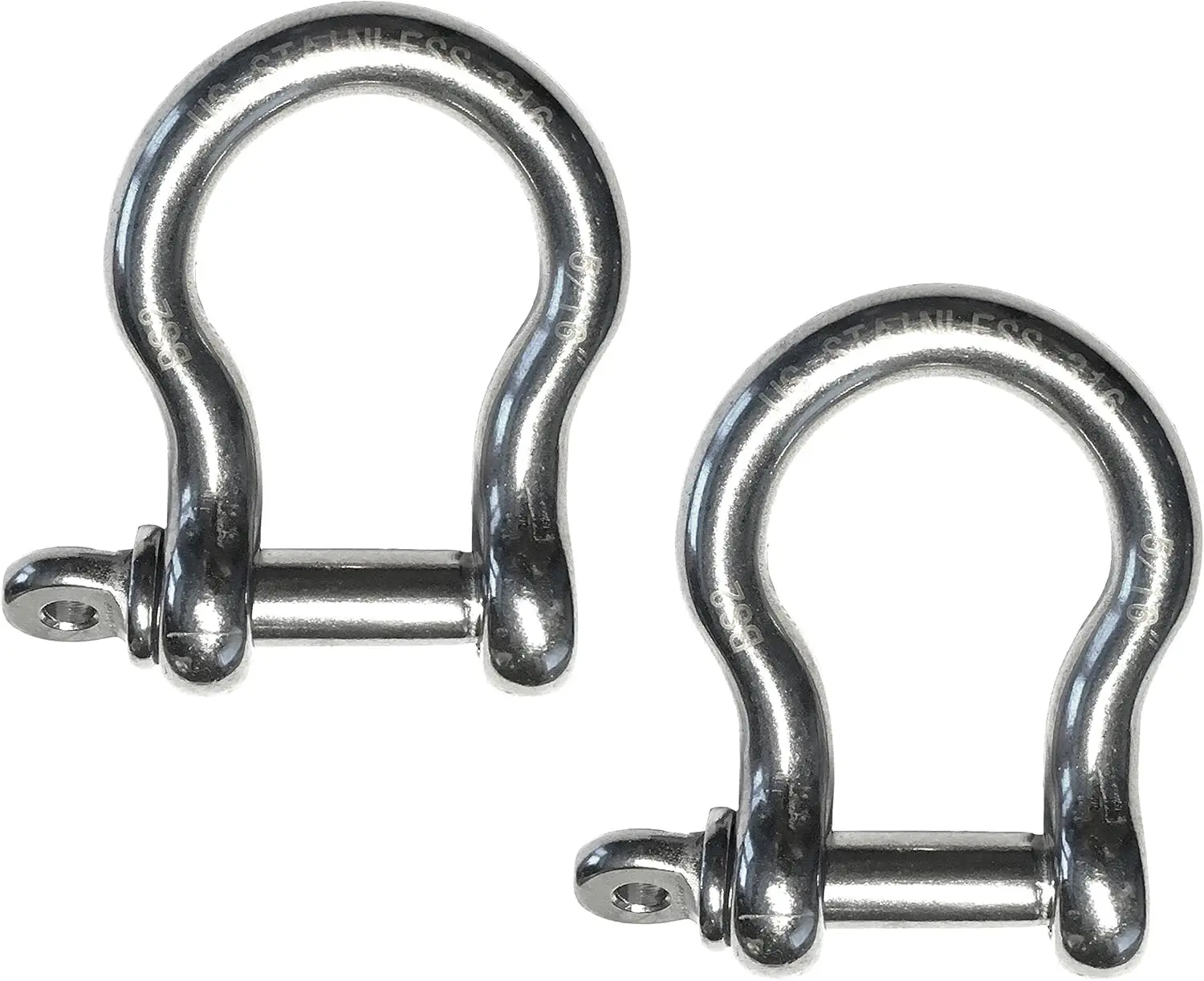 2pcs 316 Stainless Steel Bow Shackle 5/16" (8mm) for Marine and Heavy Duty Use
2pcs 316 Stainless Steel Bow Shackle 5/16" (8mm) for Marine and Heavy Duty Use