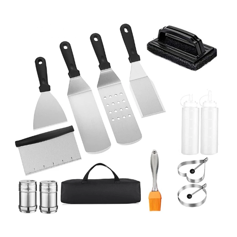 14Pcs BBQ Combination Tools Without Tongs DIY Grill Griddle Scraper Kitchen Spatulas
14Pcs BBQ Combination Tools Without Tongs DIY Grill Griddle Scraper Kitchen Spatulas