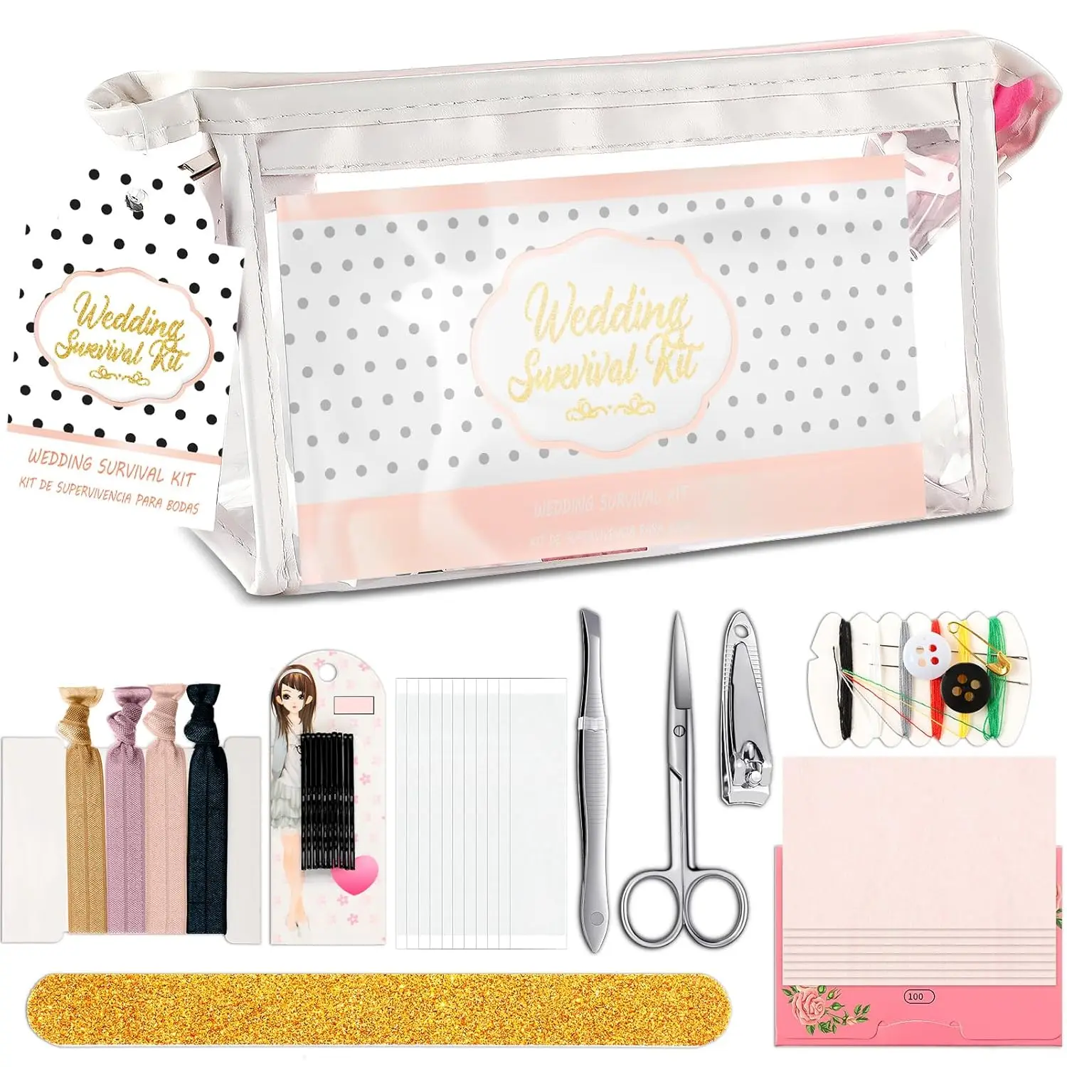 132Pcs Wedding Survival Kit, Bridal Mini Emergency Kit with Makeup Bag, Floral Bride Emergency Supplies for Women
132Pcs Wedding Survival Kit, Bridal Mini Emergency Kit with Makeup Bag, Floral Bride Emergency Supplies for Women