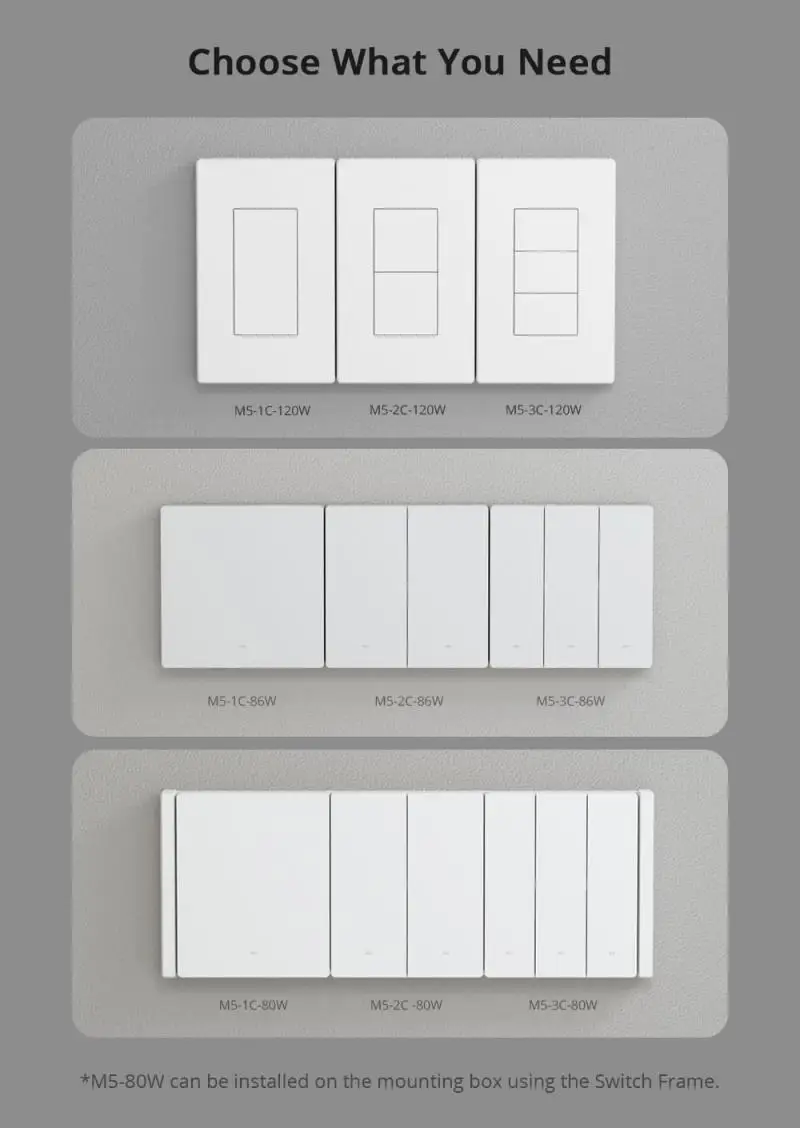SONOFF Ewelink WiFi 80/86/120 Tpye SwitchMan Smart Wall Switch-M5 Matter Alexa Google Assistant Smartthings Smart App Control
SONOFF Ewelink WiFi 80/86/120 Tpye SwitchMan Smart Wall Switch-M5 Matter Alexa Google Assistant Smartthings Smart App Control