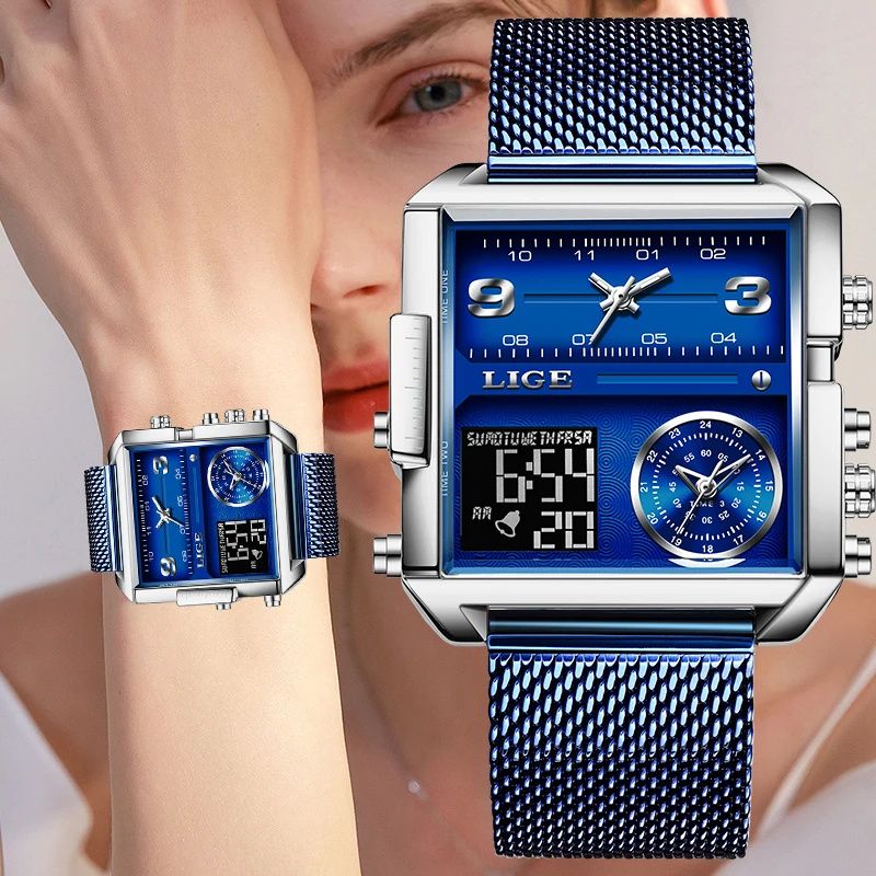 LIGE Women's Watch Dual Dial Quartz wristwatch Waterproof LED clock Ladies Watch creative luxury Watch for Women reloj de mujer
LIGE Women's Watch Dual Dial Quartz wristwatch Waterproof LED clock Ladies Watch creative luxury Watch for Women reloj de mujer