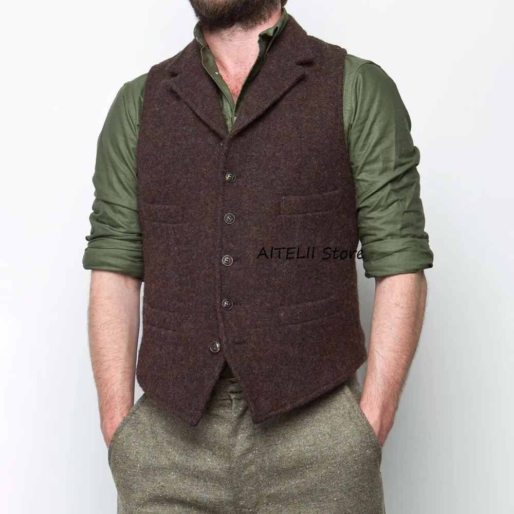 Wool Fabric Elegant Man Vest for Men's Suit Notched Lapel Single-welt Pockets Casual Style Classic Sleeveless Fancy Suits Blazer
Wool Fabric Elegant Man Vest for Men's Suit Notched Lapel Single-welt Pockets Casual Style Classic Sleeveless Fancy Suits Blazer