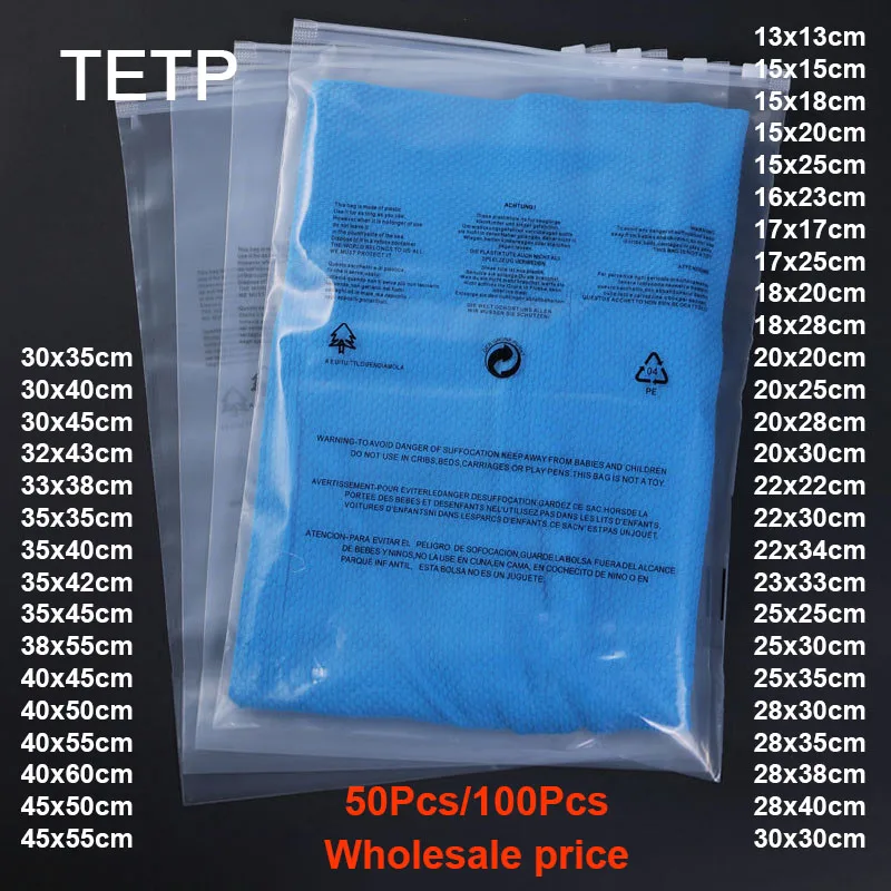TETP Transparent Zipper Bags With Warning Text For Socks Shoes Children's Clothing Packaging Towels Bottles Storage Wholesale
TETP Transparent Zipper Bags With Warning Text For Socks Shoes Children's Clothing Packaging Towels Bottles Storage Wholesale