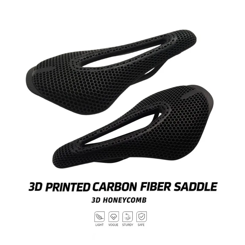 3D Printed Carbon Fiber Bike Saddle Hollow Design Comfortable Breathable MTB Mountain Road Cycling Bicycle Seat
3D Printed Carbon Fiber Bike Saddle Hollow Design Comfortable Breathable MTB Mountain Road Cycling Bicycle Seat