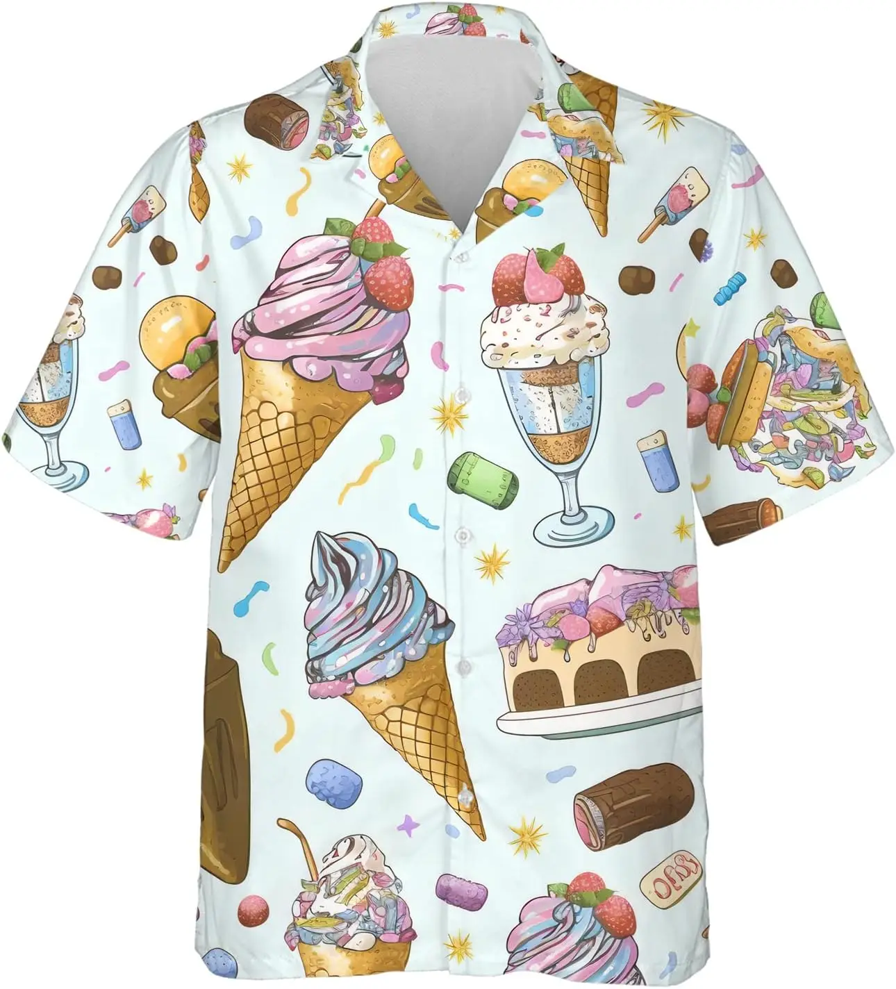 2025 Men's Summer Popsicle Print V-Neck Shirt - 3D All-Over Colorful Ice & Cone Design, Lightweight Breathable Fabric,
2025 Men's Summer Popsicle Print V-Neck Shirt - 3D All-Over Colorful Ice & Cone Design, Lightweight Breathable Fabric,