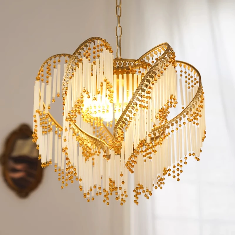 American vintage tassel living room, dining room, second-hand study, bedroom, French wrought iron glass chandelier
American vintage tassel living room, dining room, second-hand study, bedroom, French wrought iron glass chandelier