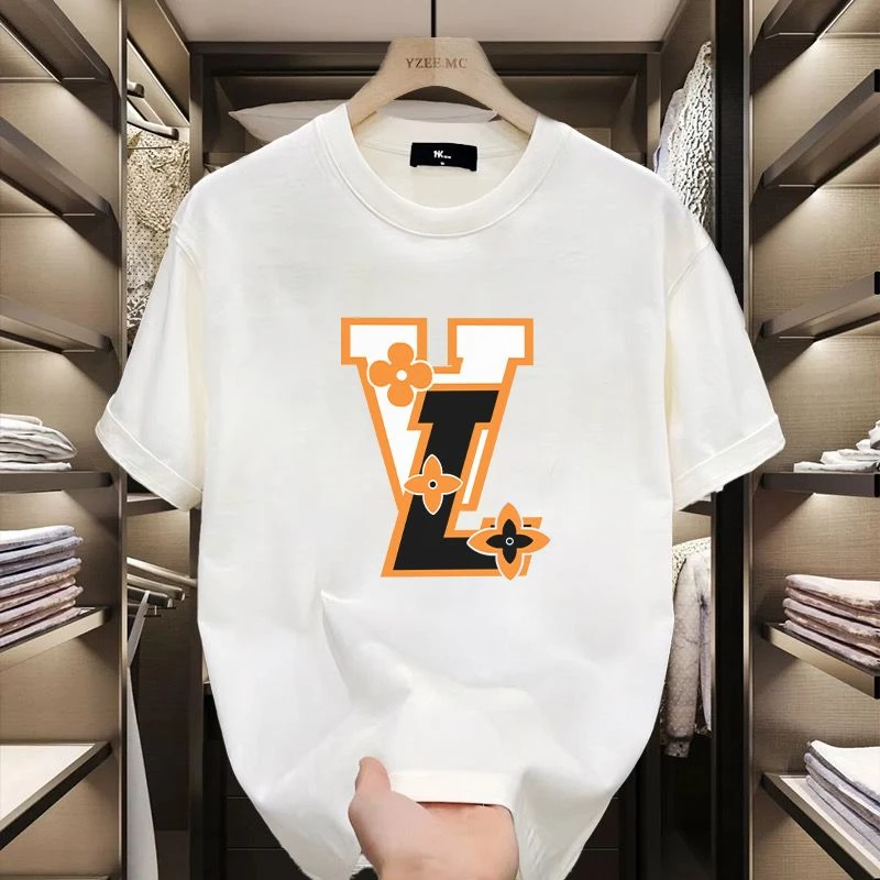 High-quality Men's Summer New Thick Pure Cotton T-shirt, with Printed Design, Stylish, Breathable, and Sweat-absorbing
High-quality Men's Summer New Thick Pure Cotton T-shirt, with Printed Design, Stylish, Breathable, and Sweat-absorbing