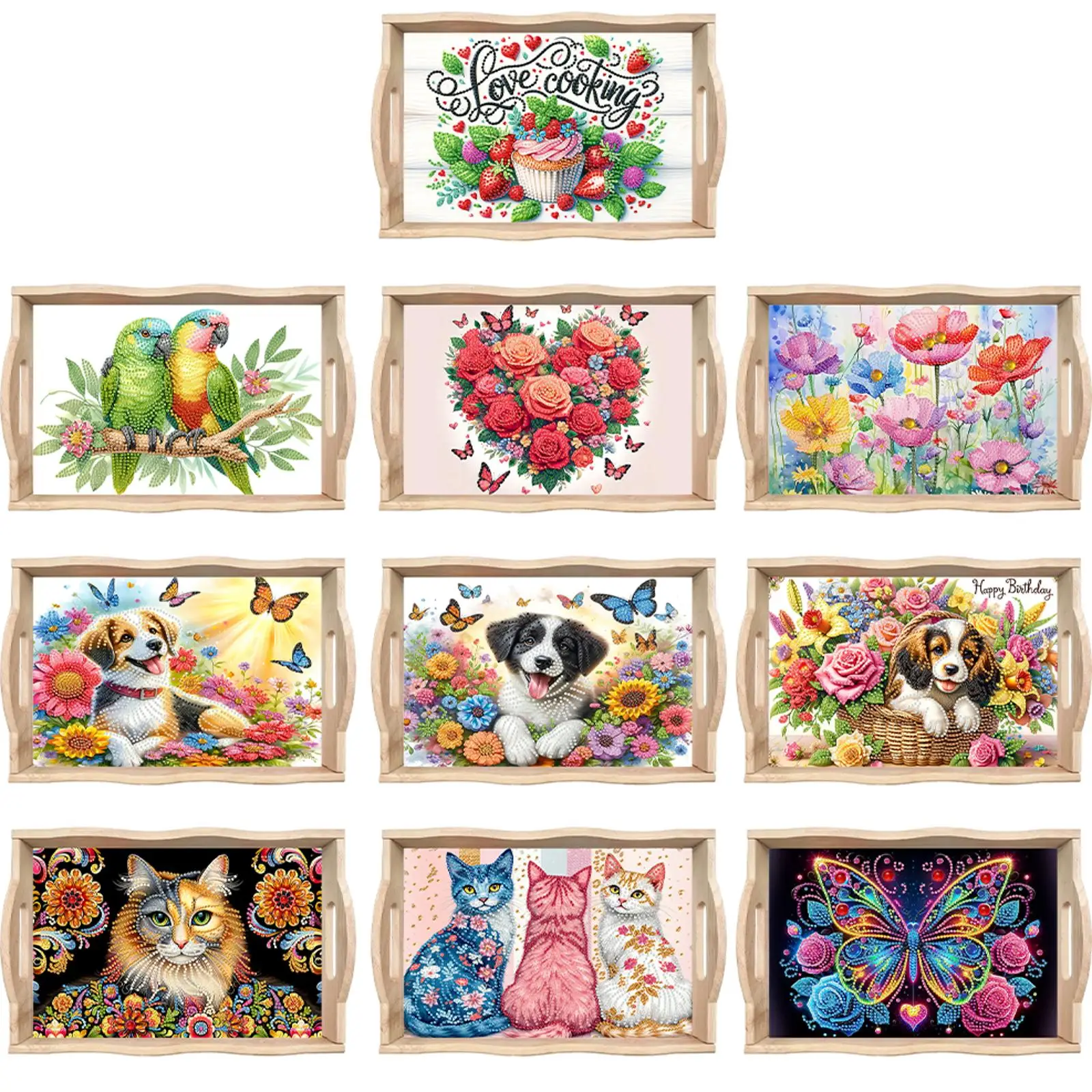 Деревянный поднос для алмазной вышивки 5D с ярким узором, с ручкой, набор для рукоделия, поднос для еды, декор для столешницы
Деревянный поднос для алмазной вышивки 5D с ярким узором, с ручкой, набор для рукоделия, поднос для еды, декор для столешницы