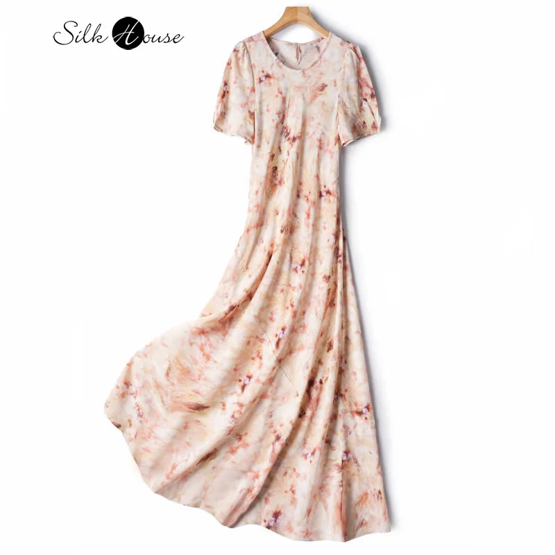Stereoscopic Oblique Cut 100% Natural Mulberry Silk Crepe De Chine Elegant Printed Short Sleeved French Women's Casual Dress
Stereoscopic Oblique Cut 100% Natural Mulberry Silk Crepe De Chine Elegant Printed Short Sleeved French Women's Casual Dress