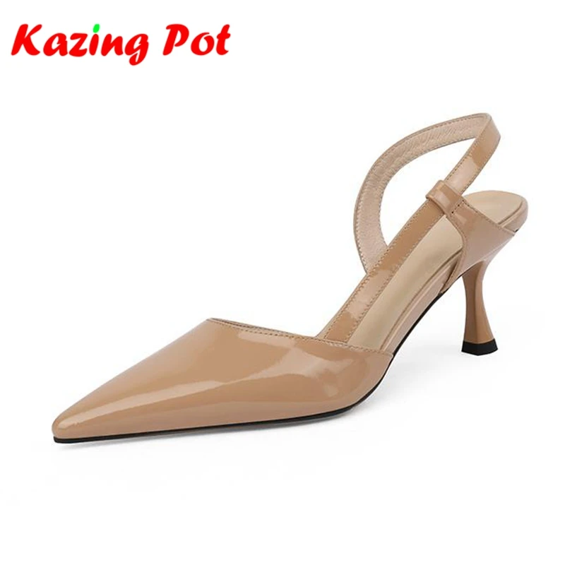 Туфли-лодочки Krazing Pot из коровьей кожи с острым носком на тонком высоком каблуке, весенне-осенние, для свиданий и вечеринок, с ремешком на пятке, шикарные, великолепные женские туфли
Туфли-лодочки Krazing Pot из коровьей кожи с острым носком на тонком высоком каблуке, весенне-осенние, для свиданий и вечеринок, с ремешком на пятке, шикарные, великолепные женские туфли