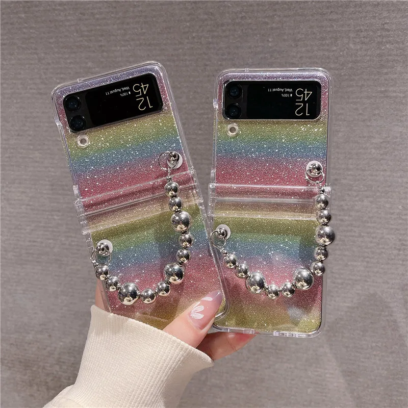 Fashion Glitter Rainbow Color Phone Case for Samsung Galaxy Z Flip 3 Z Flip 4 Hard PC Back Cover for ZFlip 3 ZFlip4 Cover 
Fashion Glitter Rainbow Color Phone Case for Samsung Galaxy Z Flip 3 Z Flip 4 Hard PC Back Cover for ZFlip 3 ZFlip4 Cover