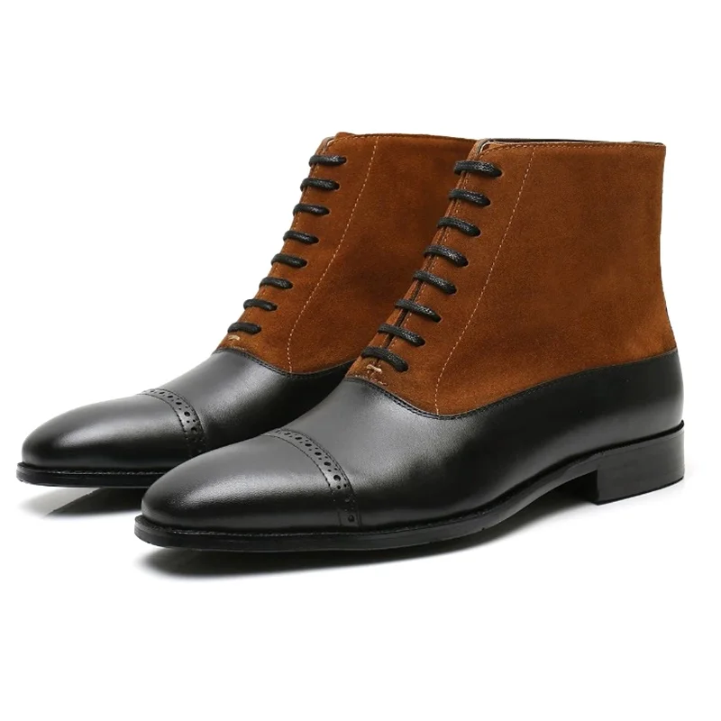Autumn Winter Japanese Color Blocking Design High-top Cowhide Lace-up Boots Formal Business boots Genuine Leather Boots For Men
Autumn Winter Japanese Color Blocking Design High-top Cowhide Lace-up Boots Formal Business boots Genuine Leather Boots For Men