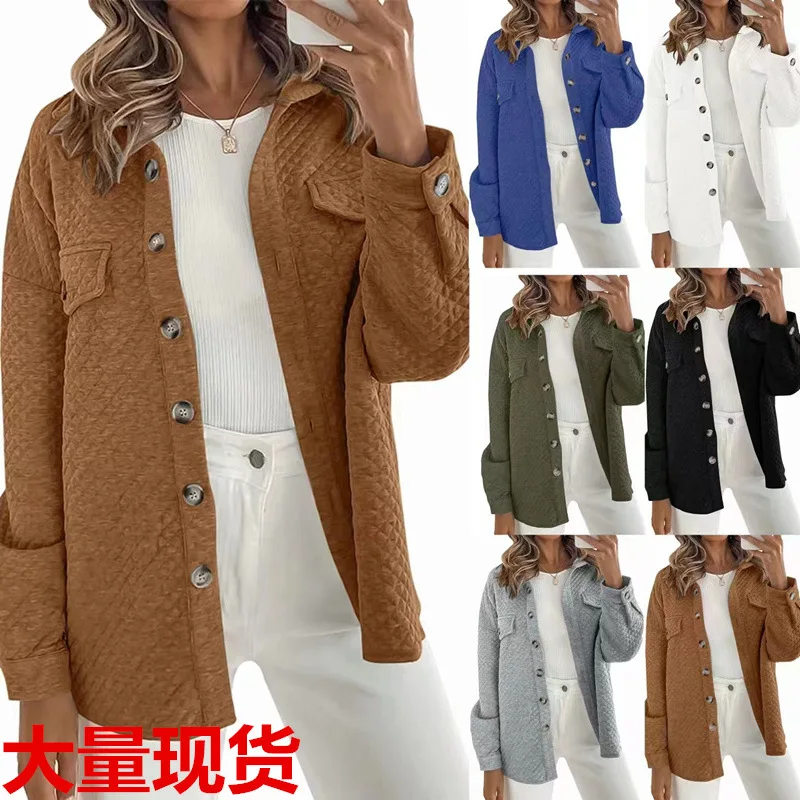 Fall Winter Ladies Lightweight Casual Pure Color Diamond Pocket Jacket Outerwear Elegant Stylish Women's Fashion Coat
Fall Winter Ladies Lightweight Casual Pure Color Diamond Pocket Jacket Outerwear Elegant Stylish Women's Fashion Coat